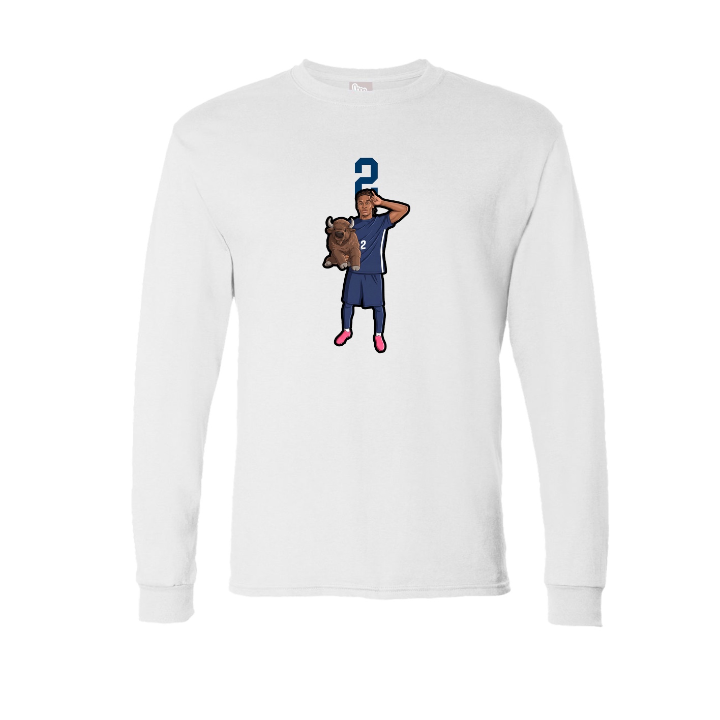 Long Sleeve Tee — Number Top in White