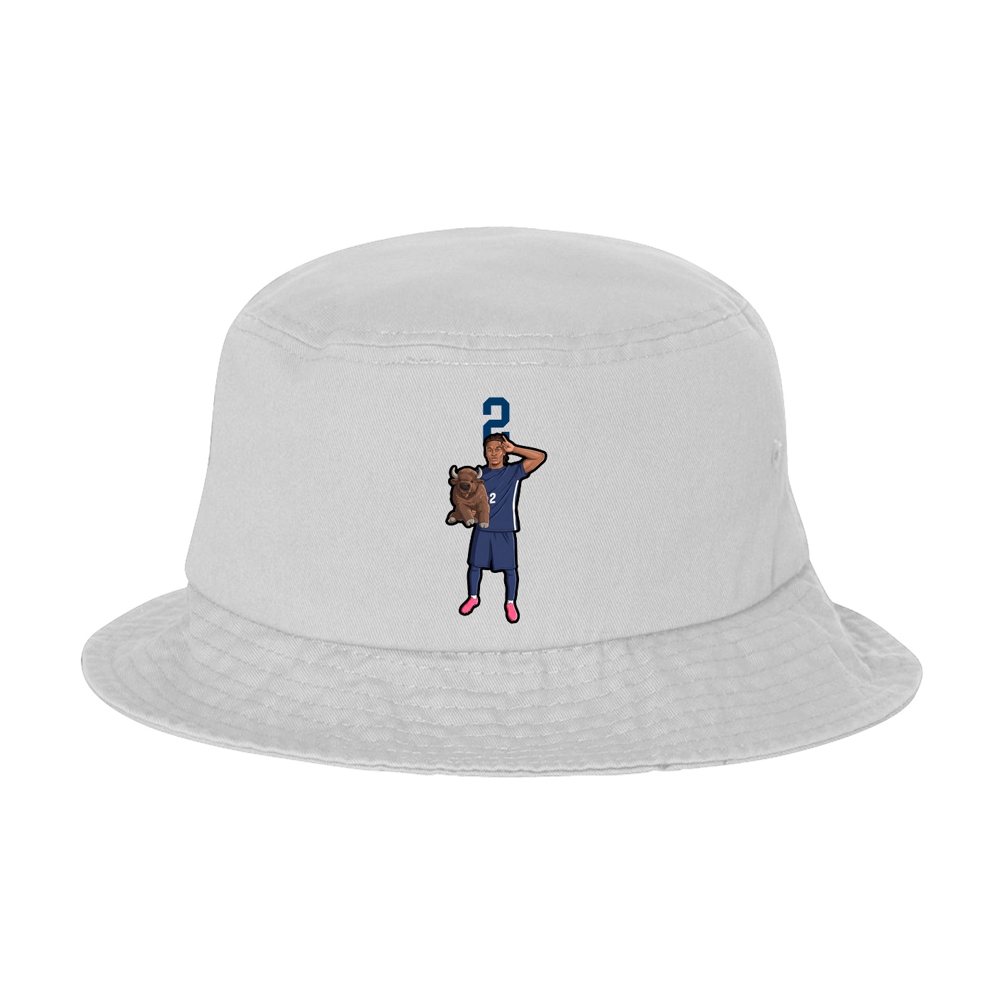 Bucket Cap — Number Top in White