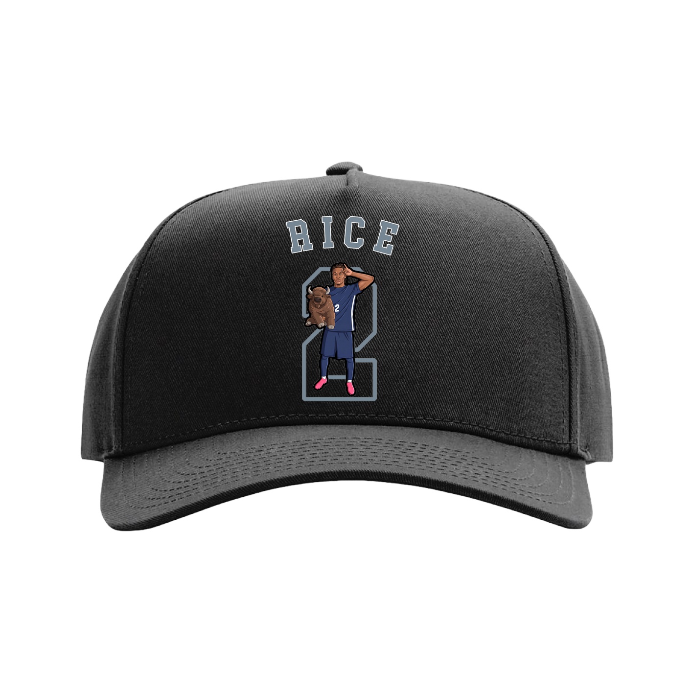 Full Fabric Five-Panel Champ Cap — Shirsey Arch in Black