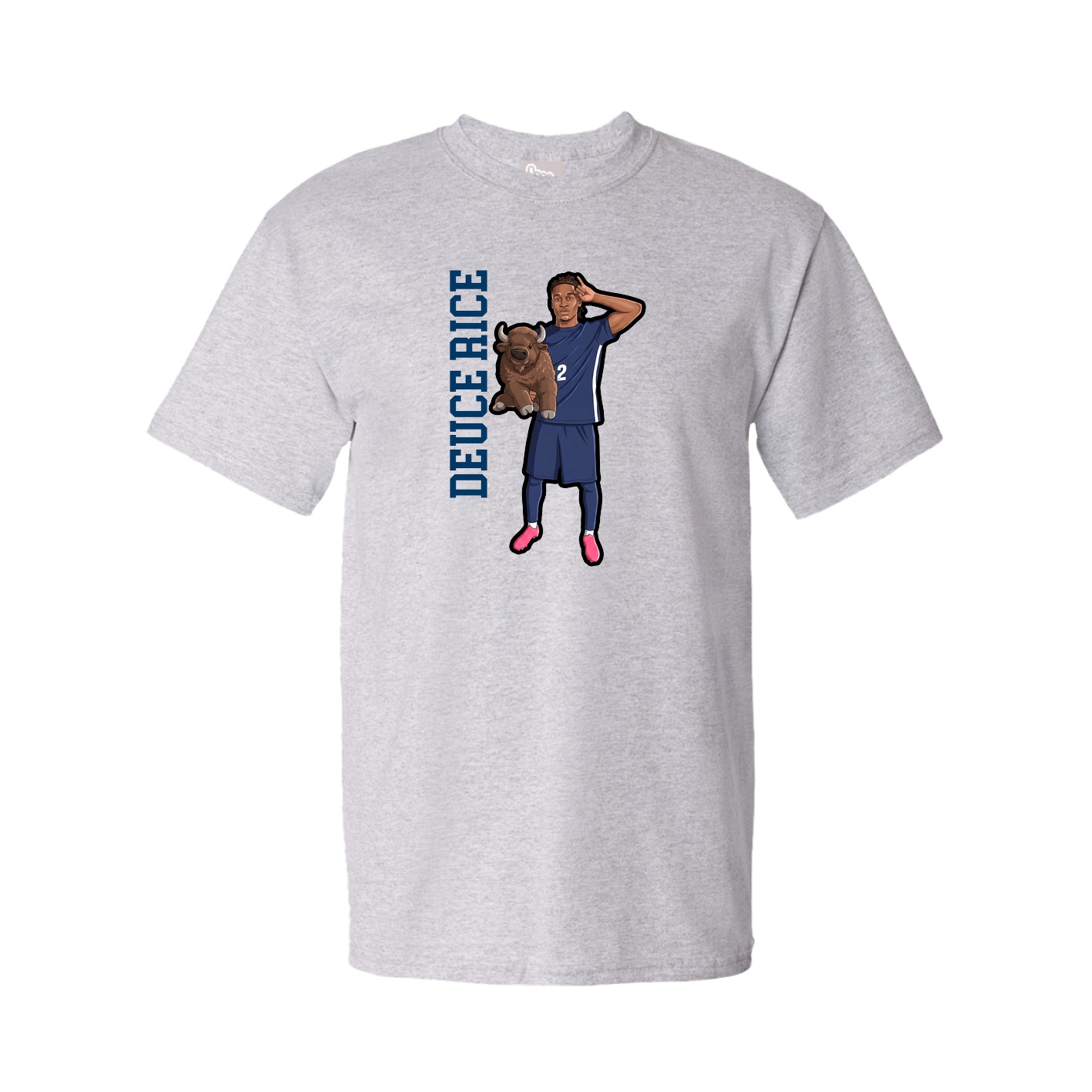 Youth Tee — Name Vertical in Grey