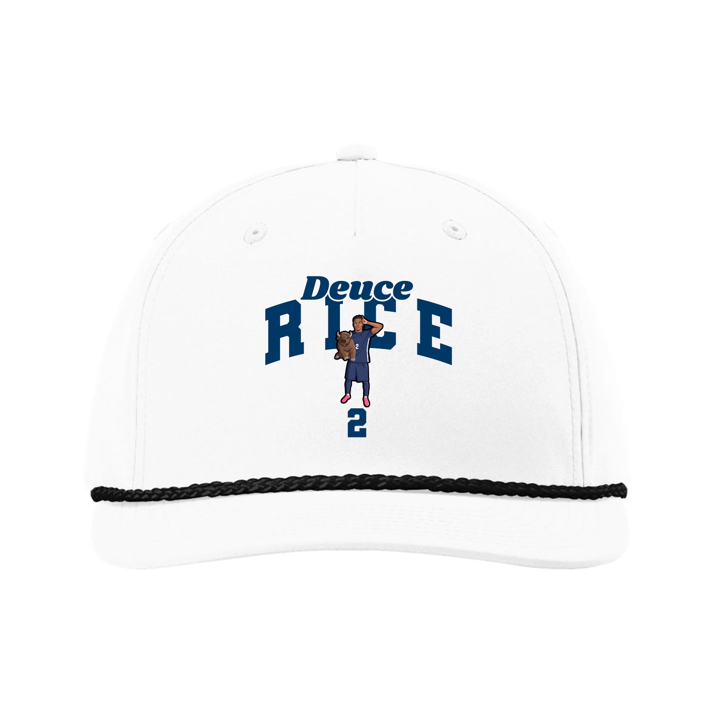 Five-Panel Classic Rope Cap — Signature Arch in White