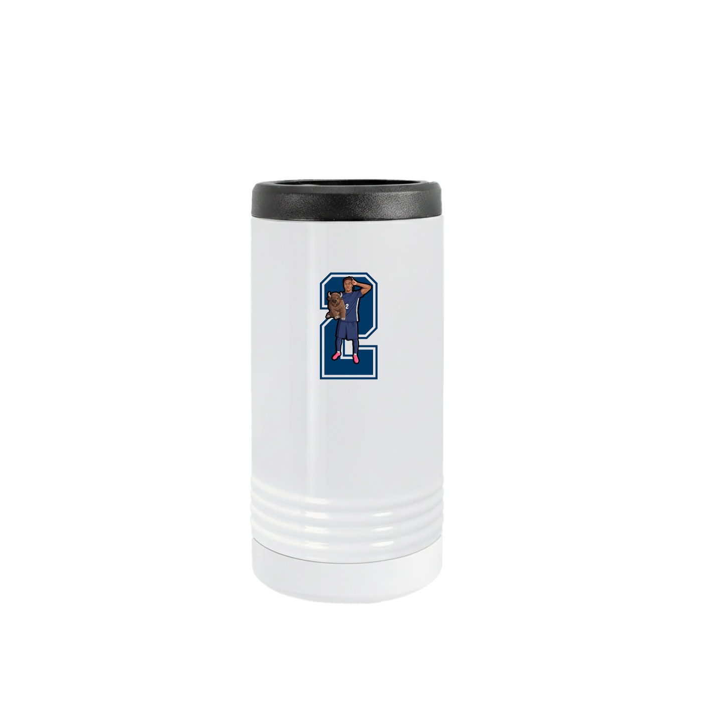 Slim Beverage Holder — Number in White