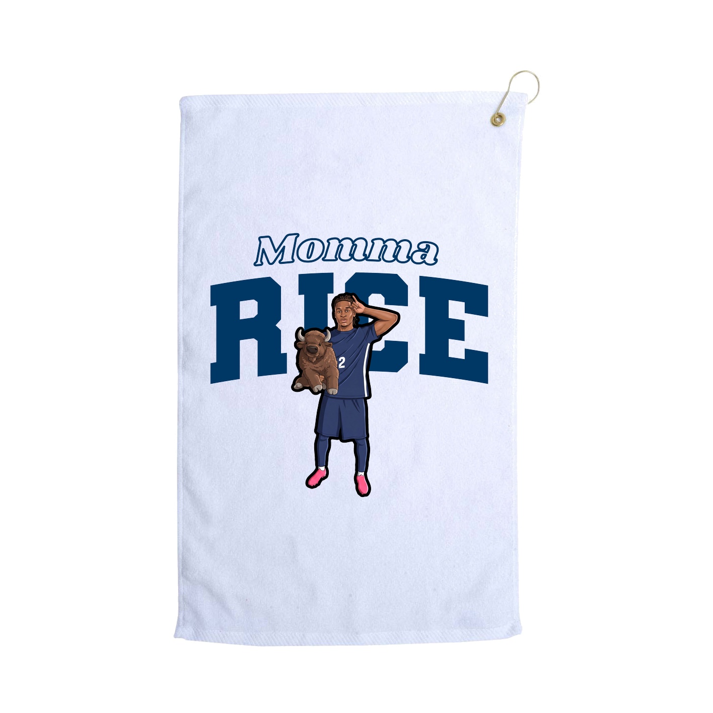 Golf Towel — Mothers Day Block in White
