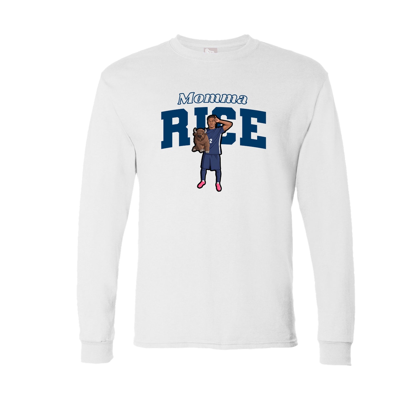 Long Sleeve Tee — Mothers Day Block in White