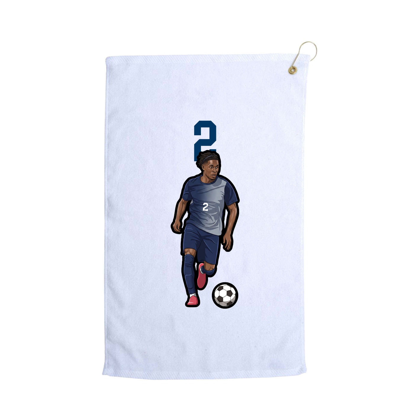 Golf Towel — Number Top in White