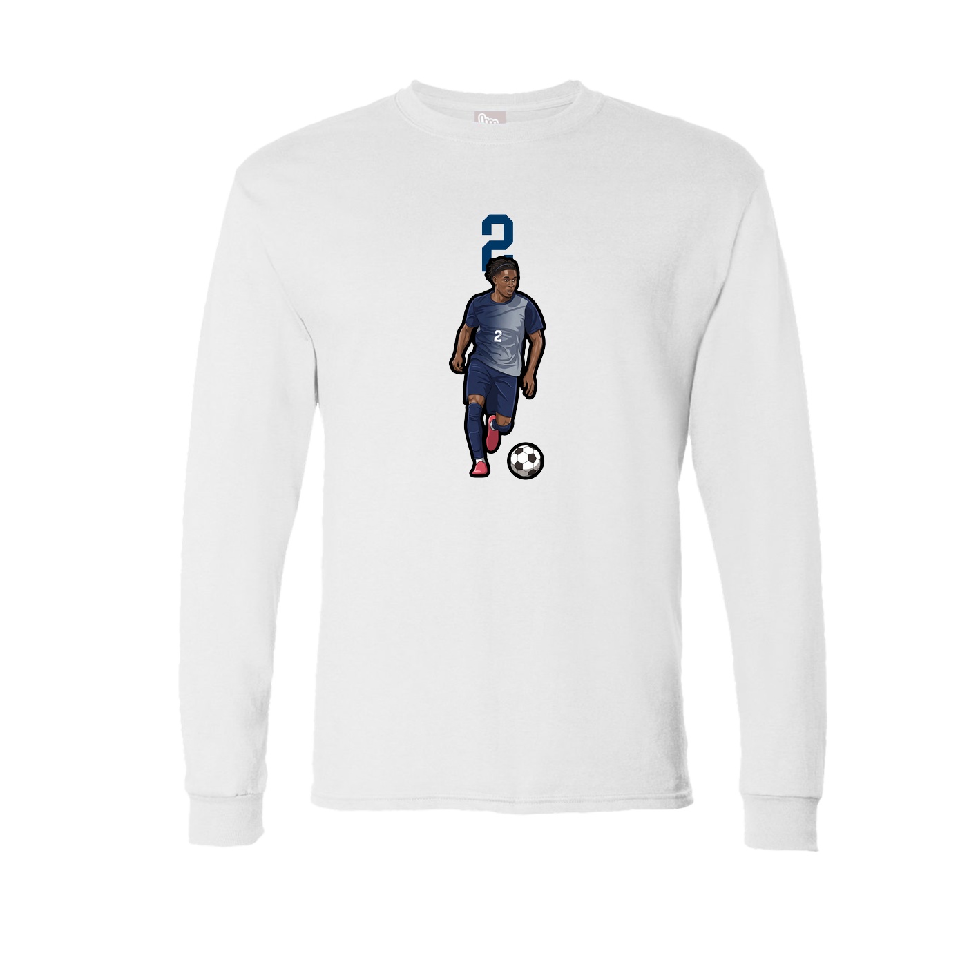 Long Sleeve Tee — Number Top in White
