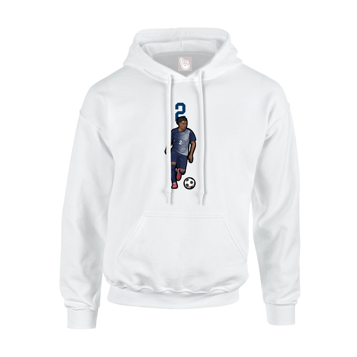 Youth Hoodie — Number Top in White
