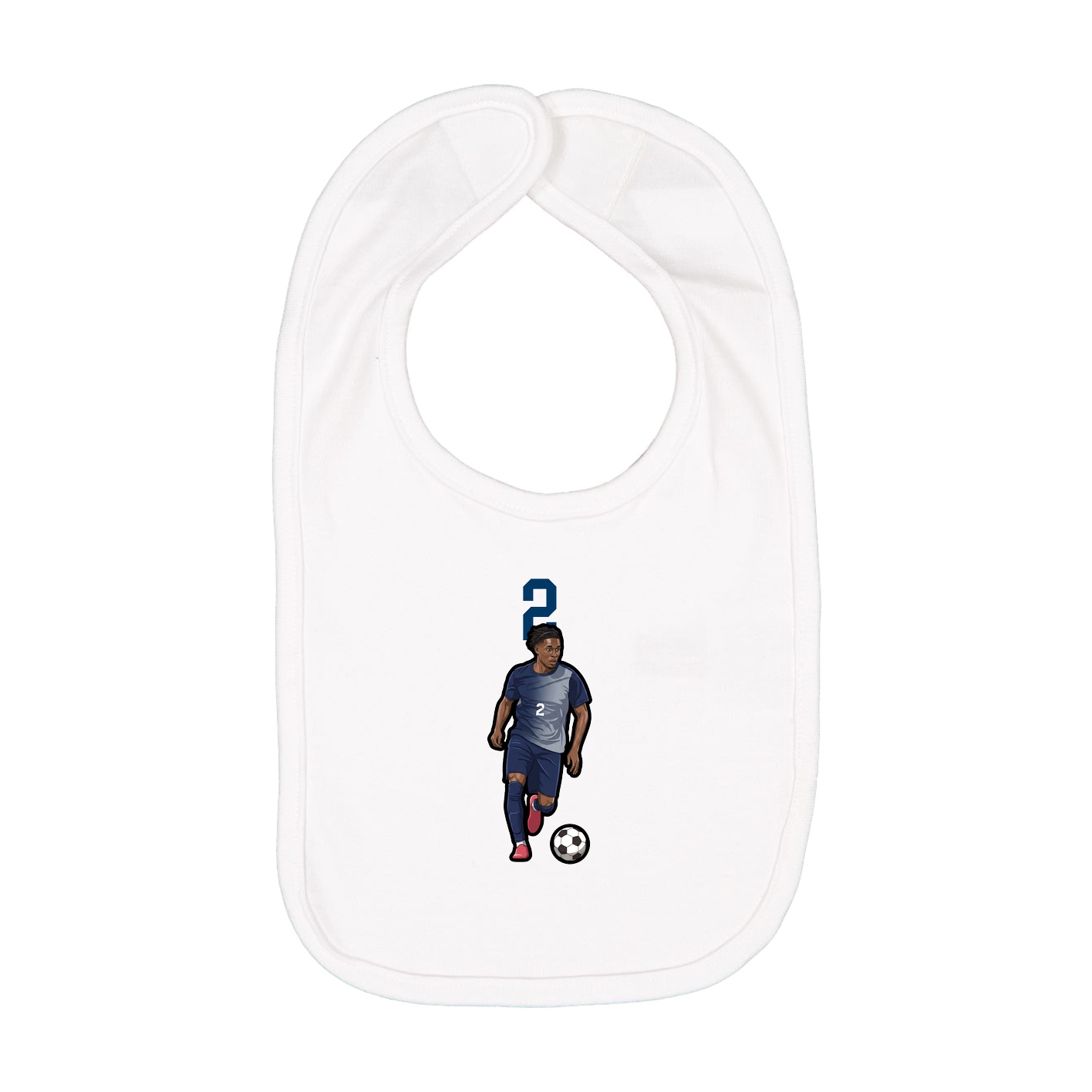 Infant Bib — Number Top in White