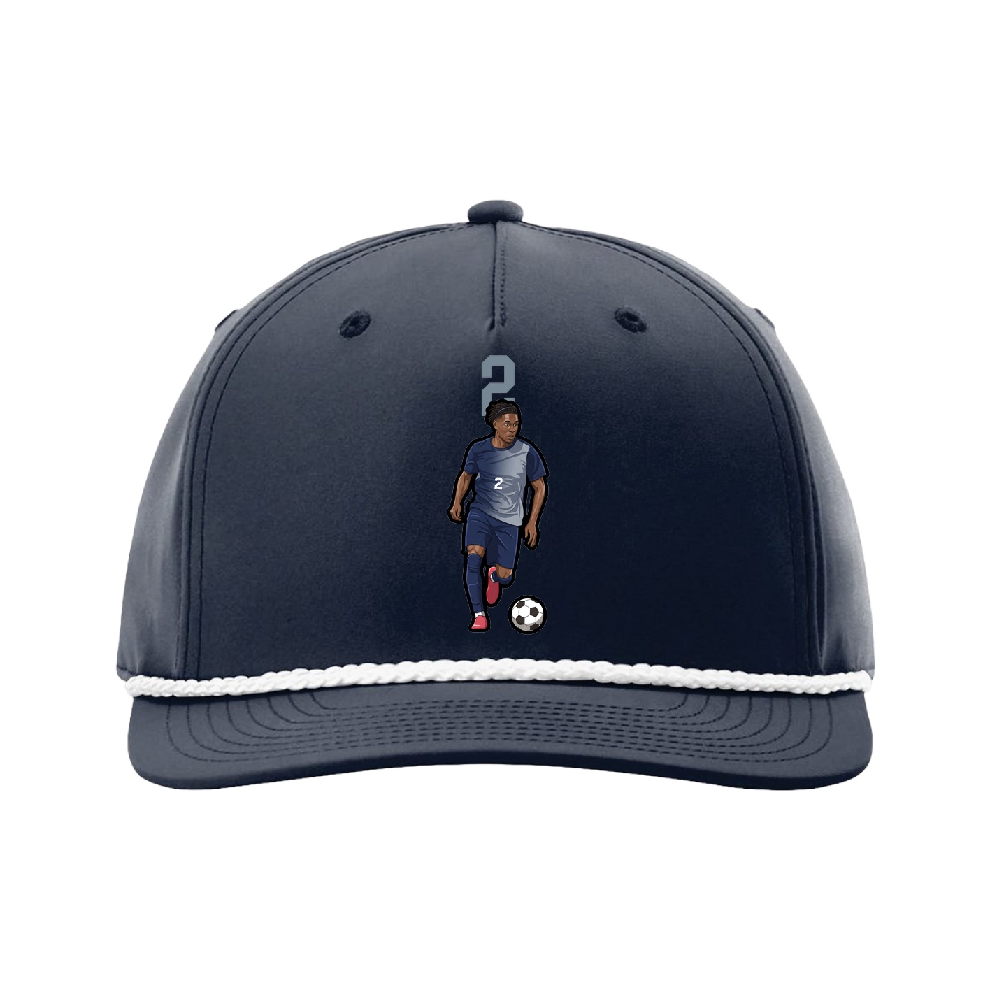 Five-Panel Classic Rope Cap — Number Top in Navy