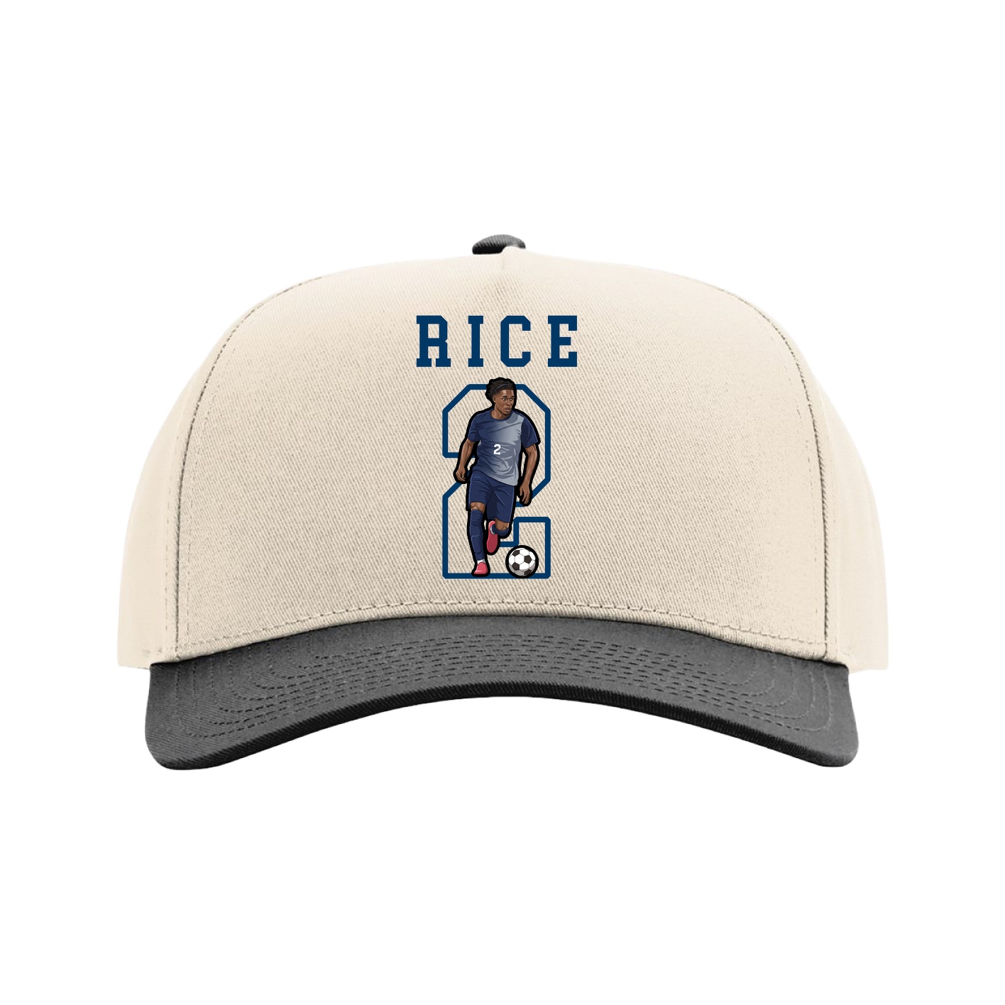 Full Fabric Five-Panel Champ Cap — Shirsey in Cream/Black