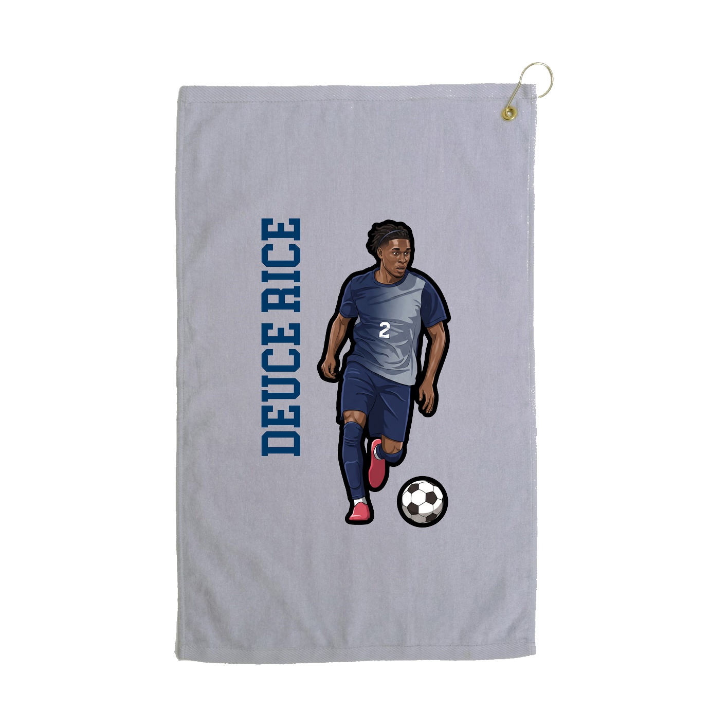 Golf Towel — Name Vertical in Grey