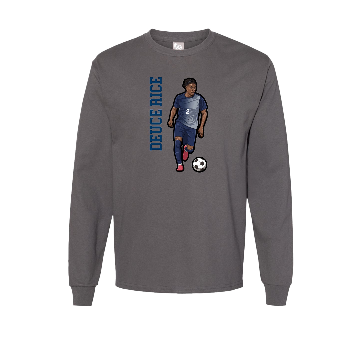 Long Sleeve Tee — Name Vertical in Grey