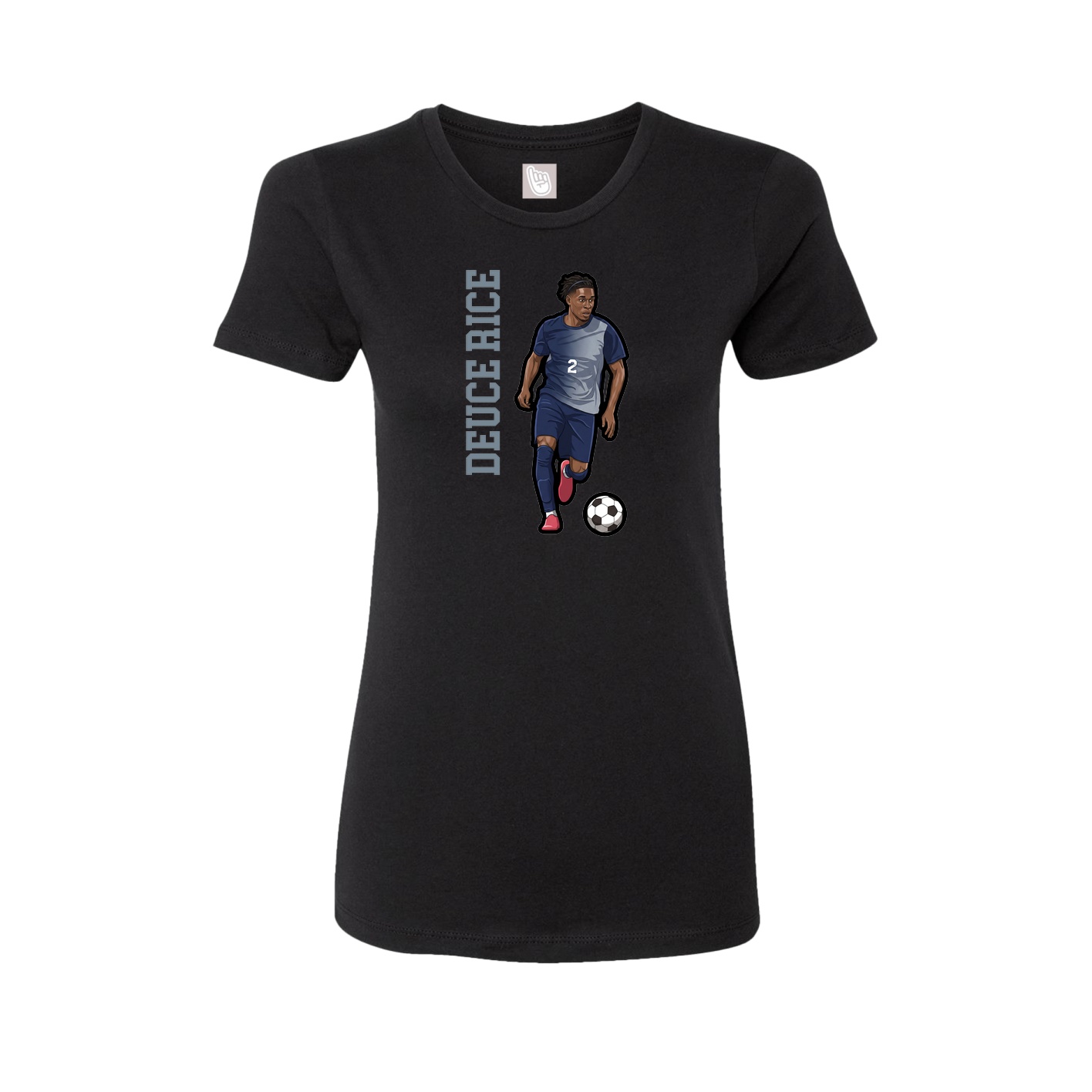 Womens Tee — Name Vertical in Black