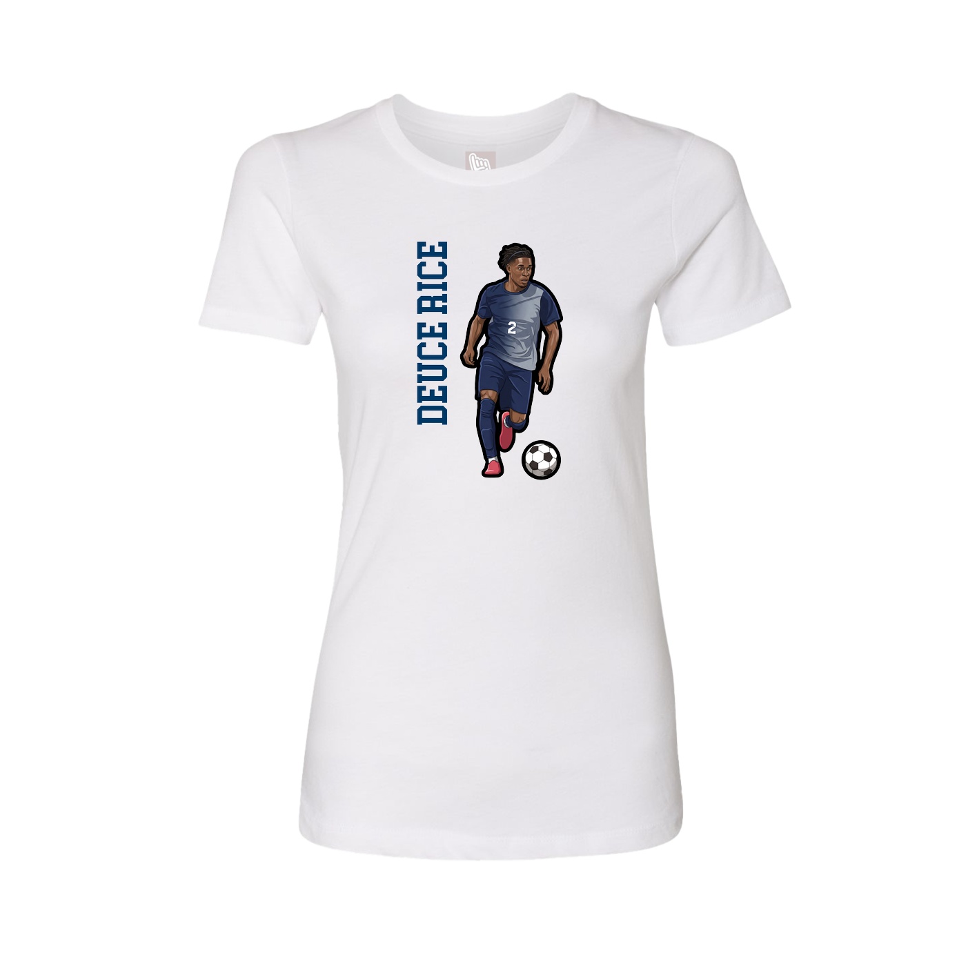 Womens Tee — Name Vertical in White