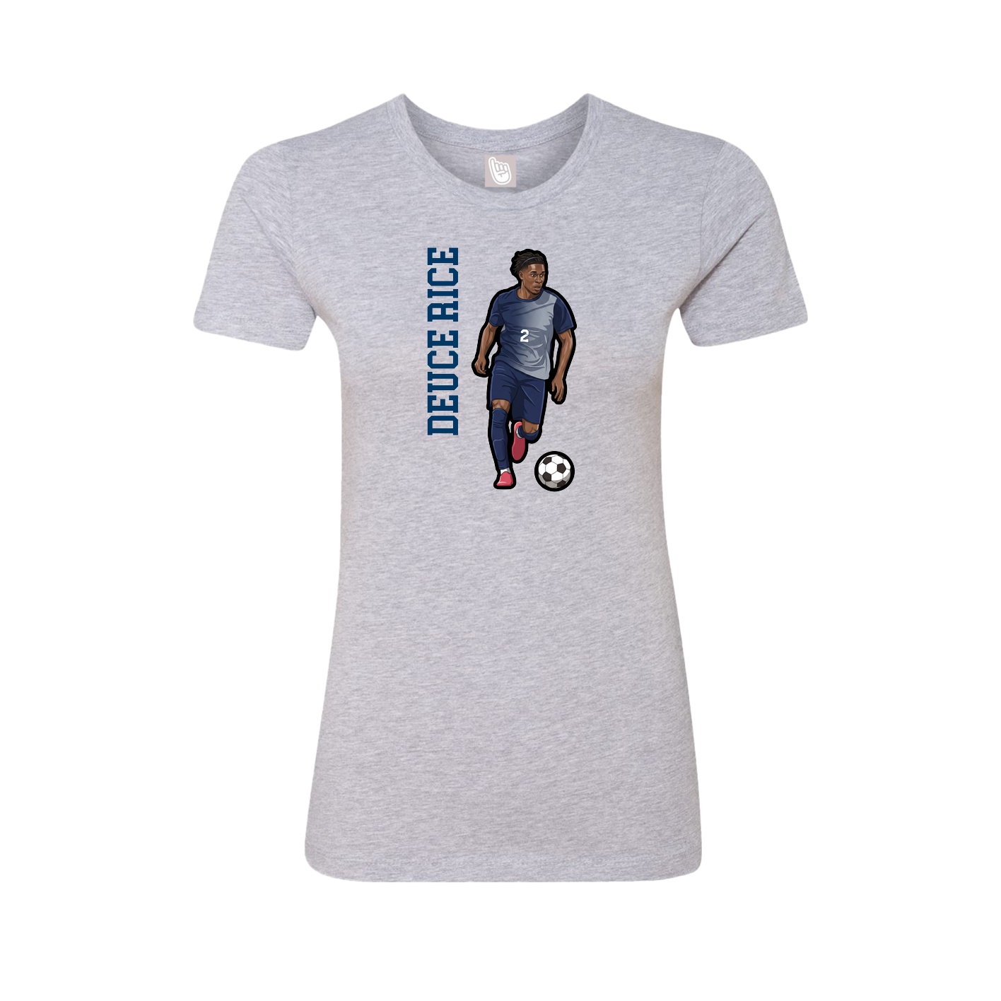 Womens Tee — Name Vertical in Grey