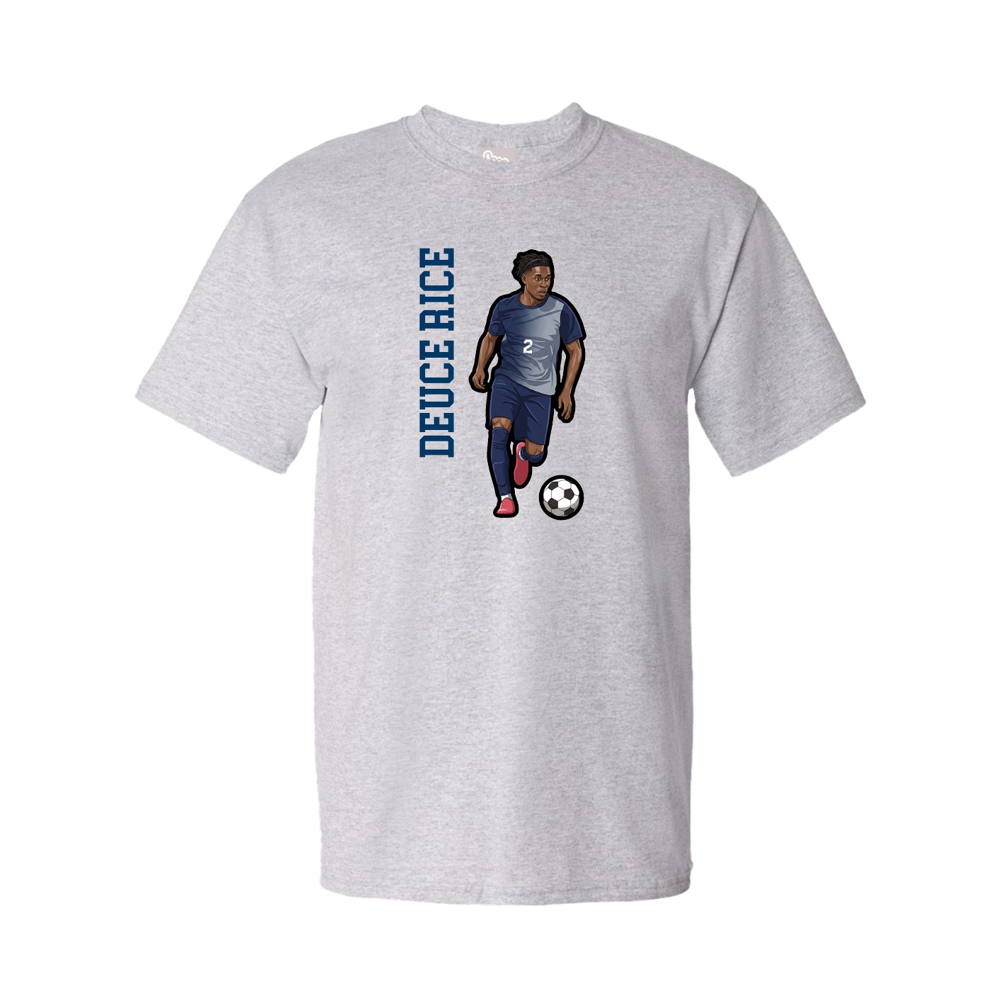 Youth Tee — Name Vertical in Grey