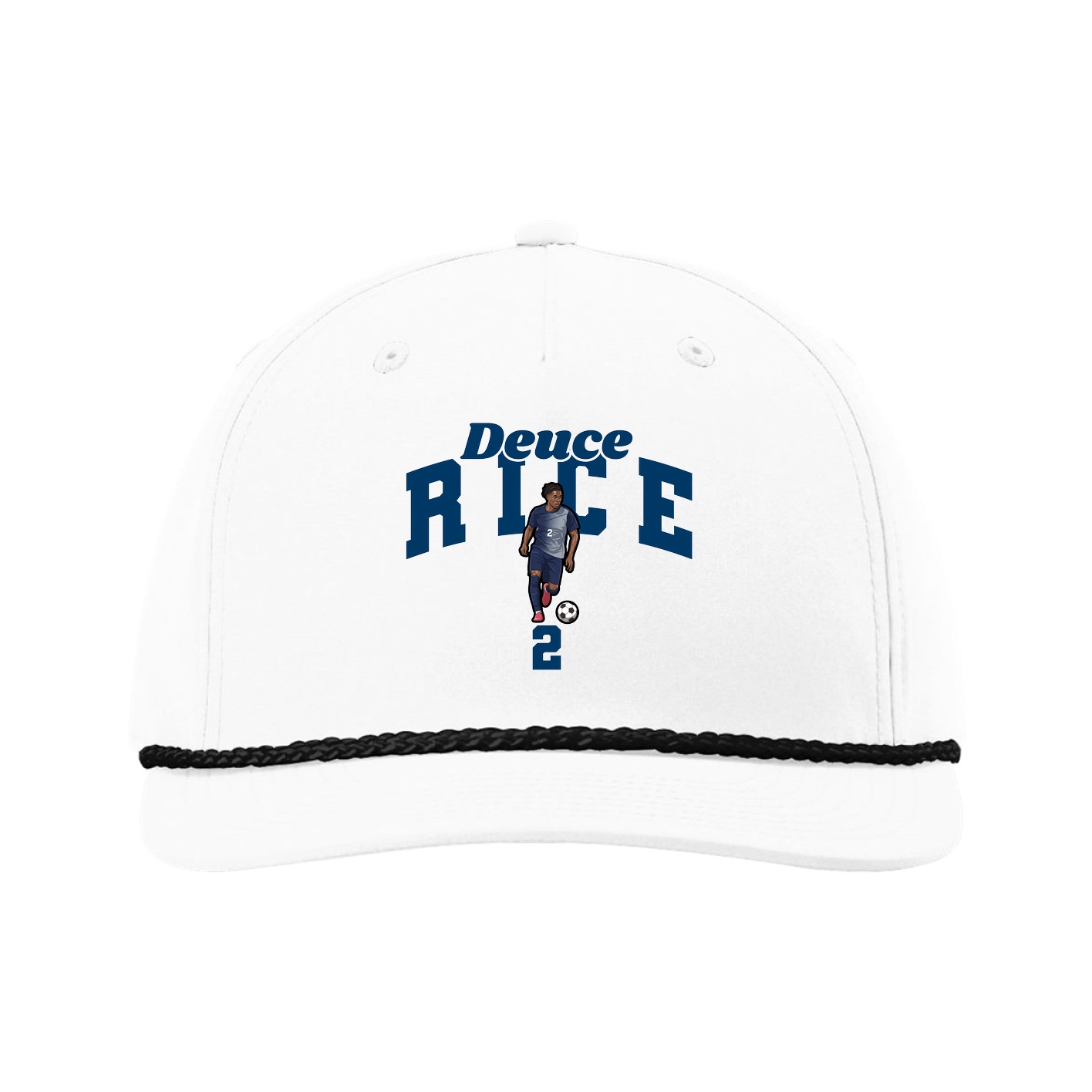 Five-Panel Classic Rope Cap — Signature Arch in White