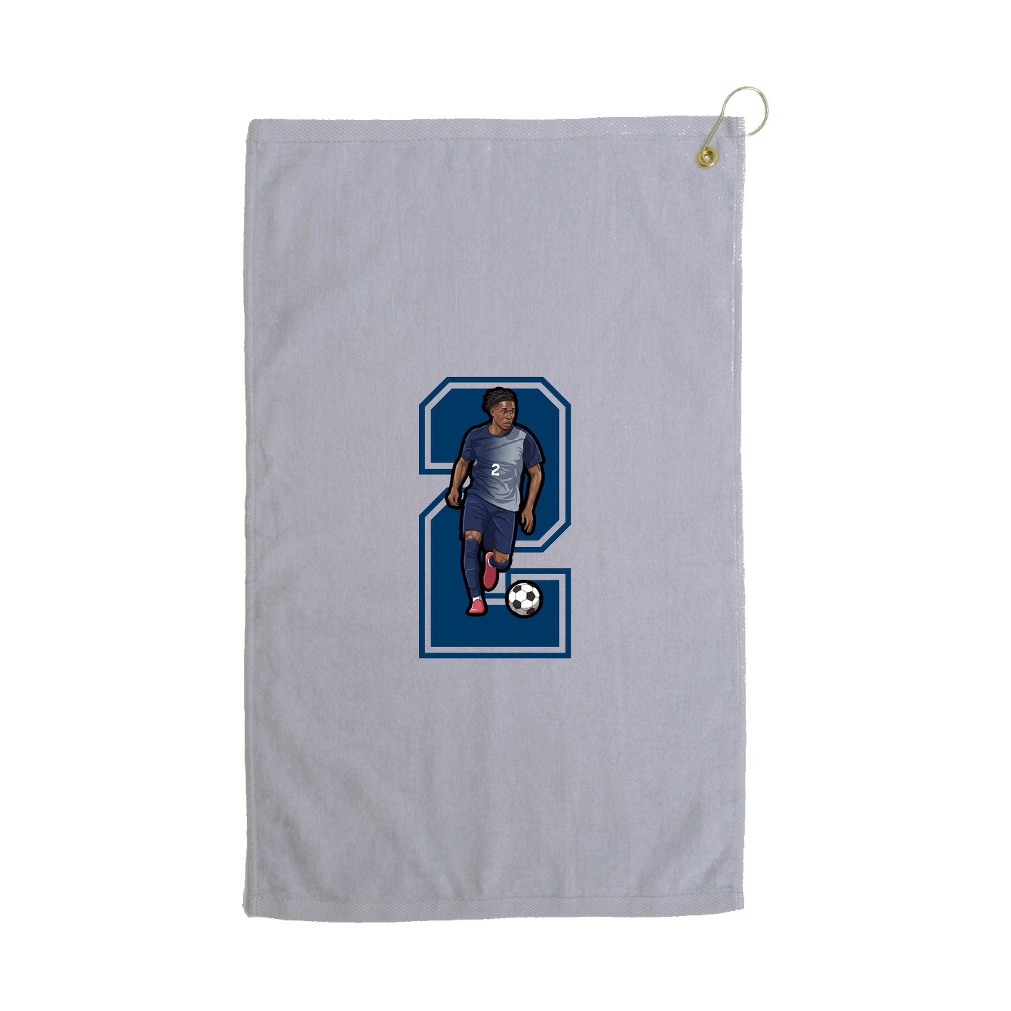 Golf Towel — Number in Grey