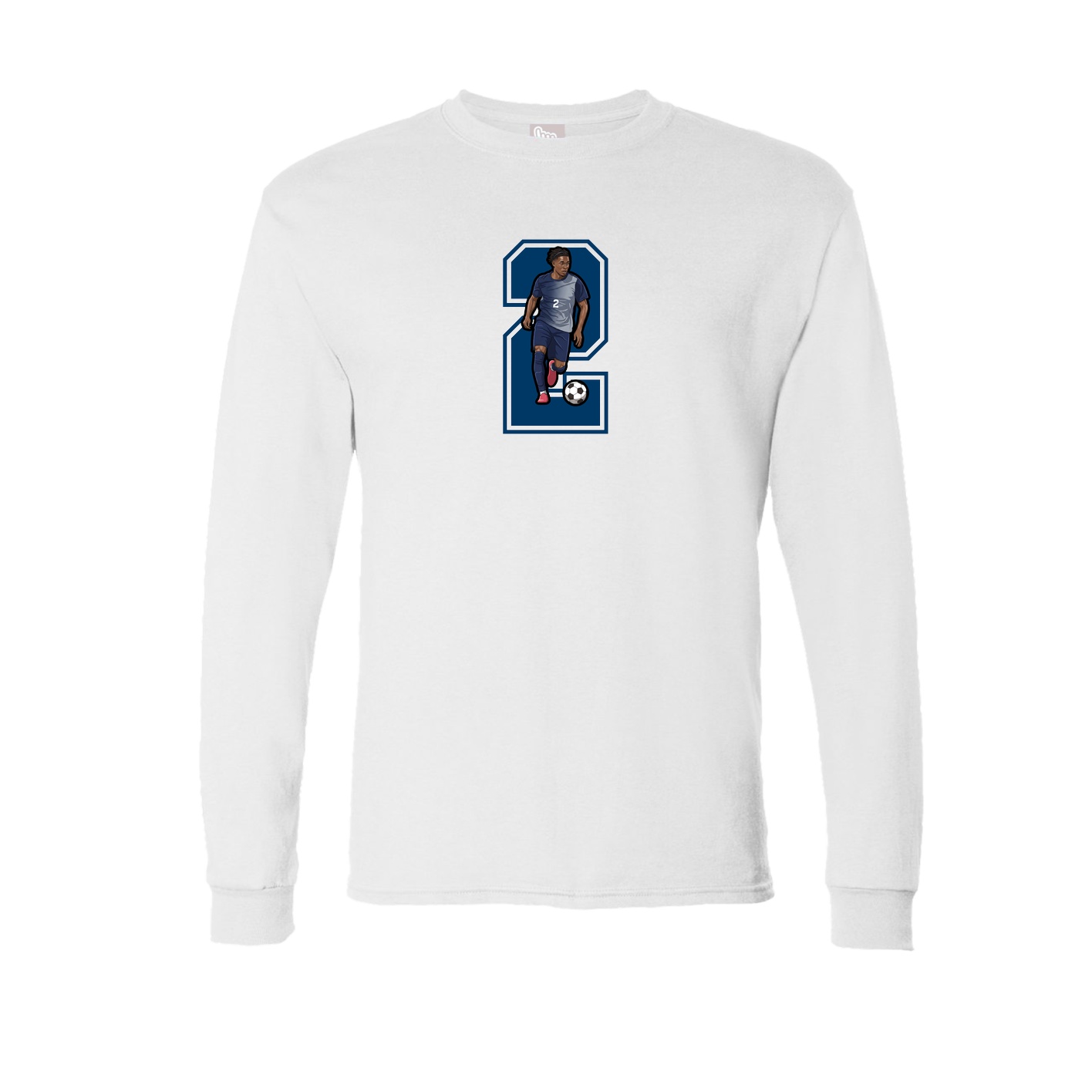 Long Sleeve Tee — Number in White