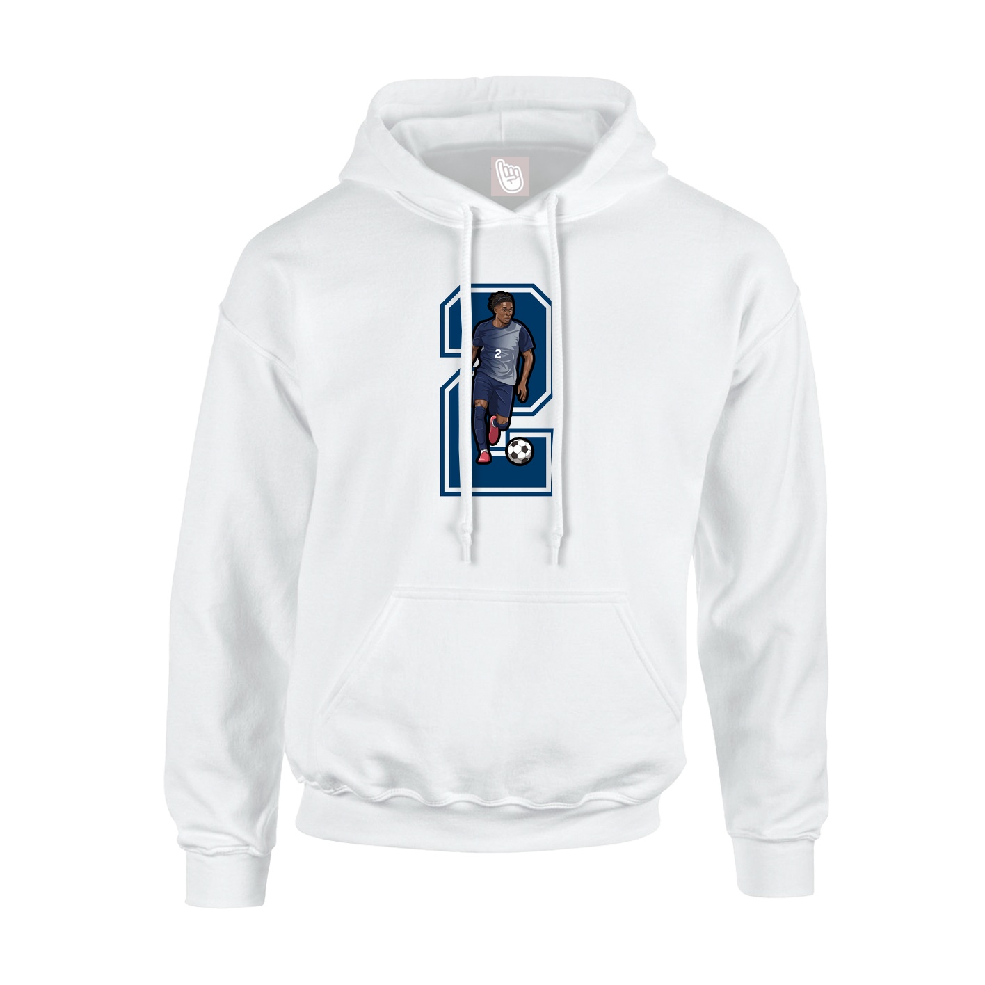 Hoodie — Number in White