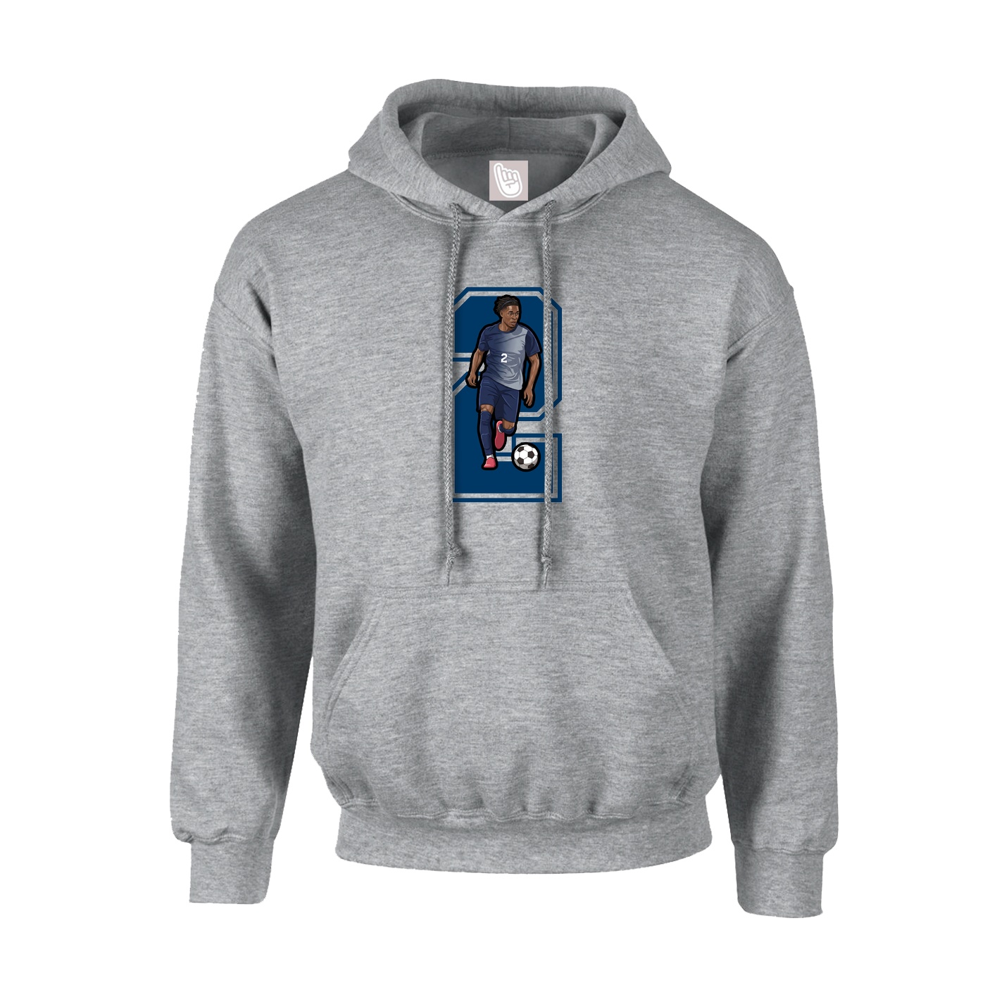 Youth Hoodie — Number in Grey