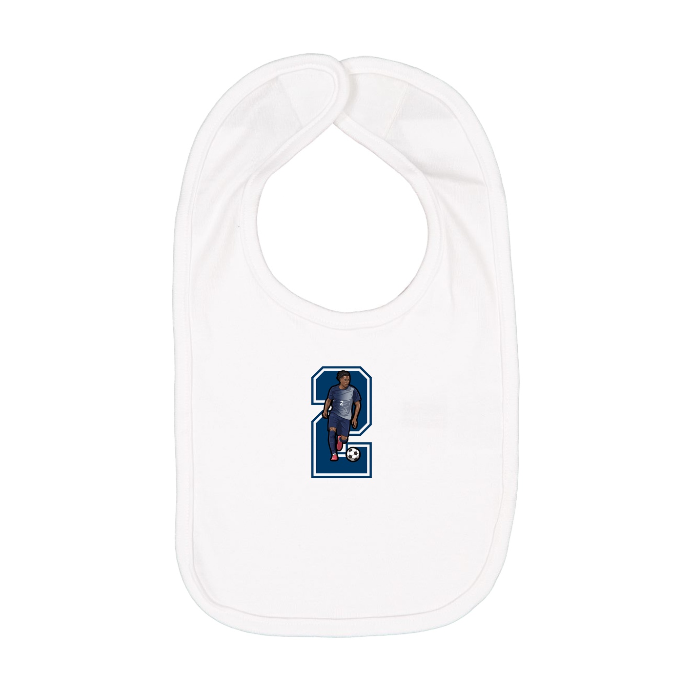 Infant Bib — Number in White