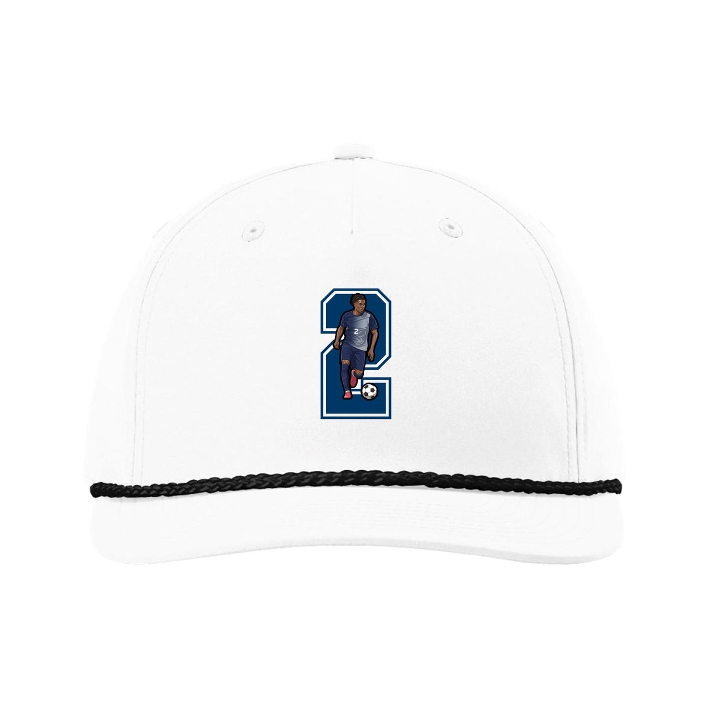 Five-Panel Classic Rope Cap — Number in White