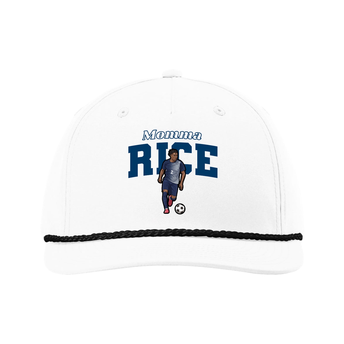 Five-Panel Classic Rope Cap — Mothers Day Block in White