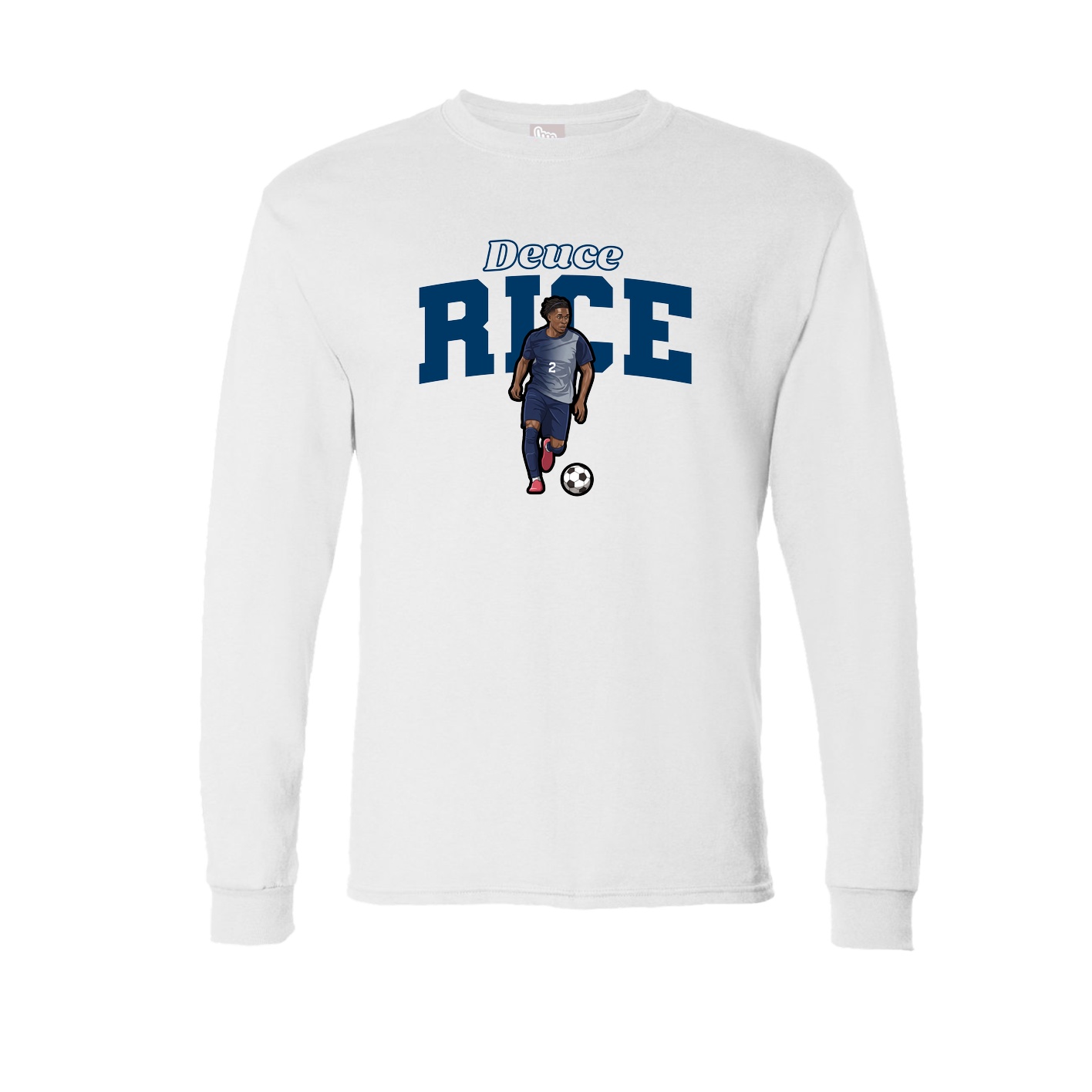 Long Sleeve Tee — Name Arch in White