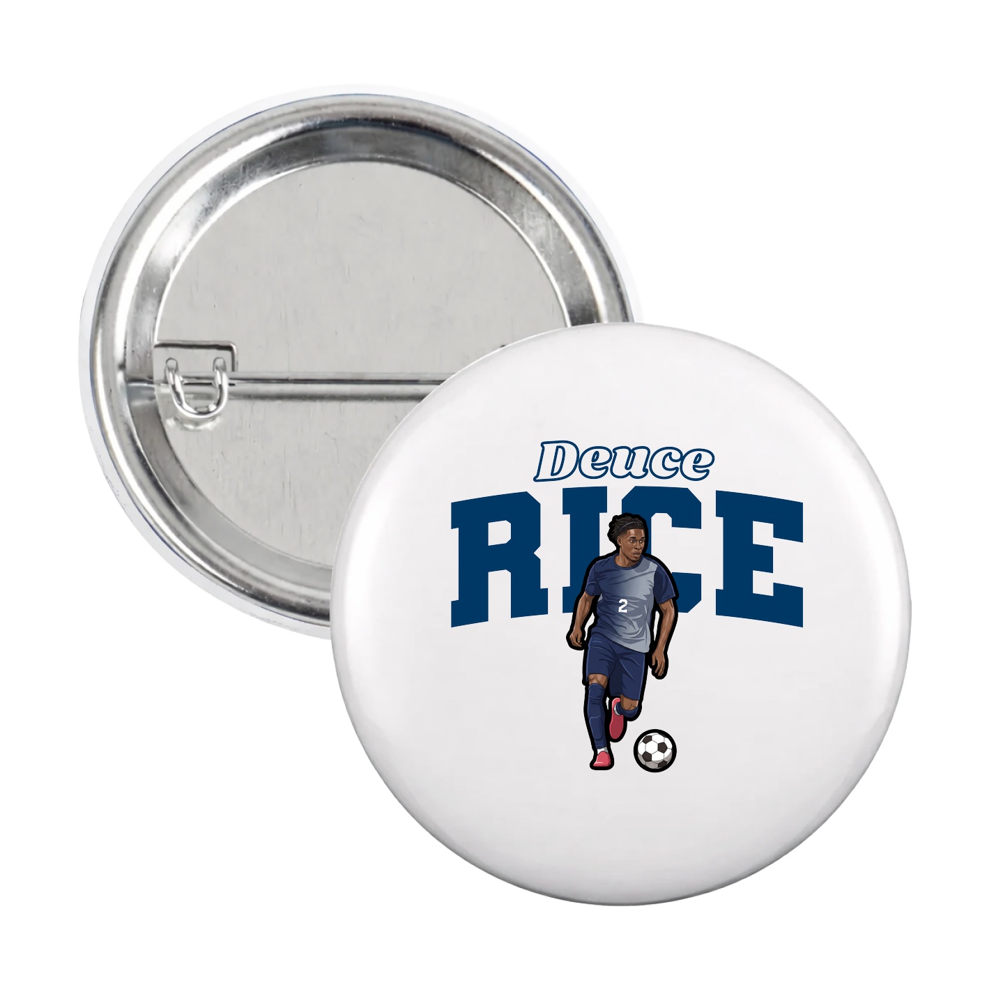 Game Day Button — Name Arch in White