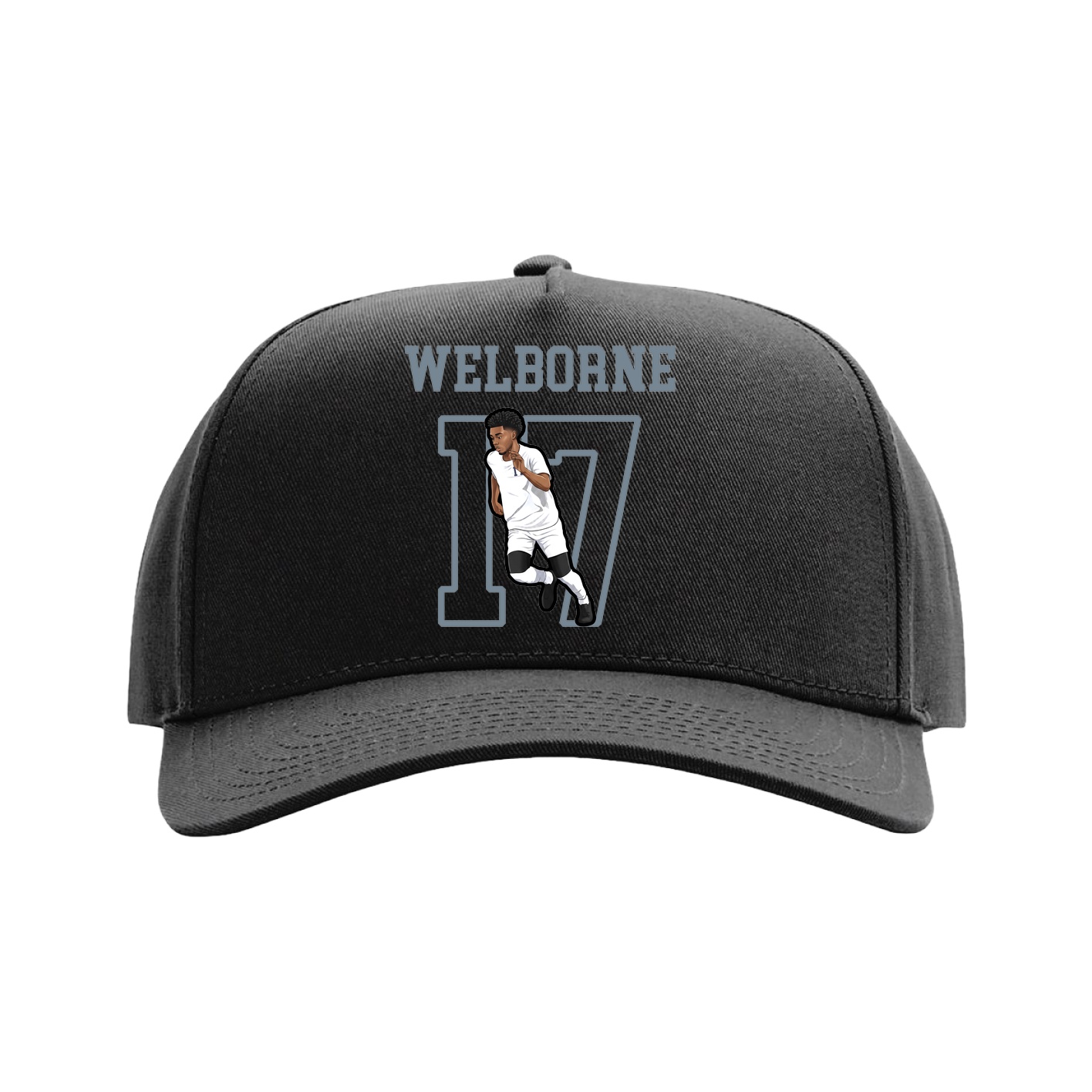 Full Fabric Five-Panel Champ Cap — Shirsey in Black