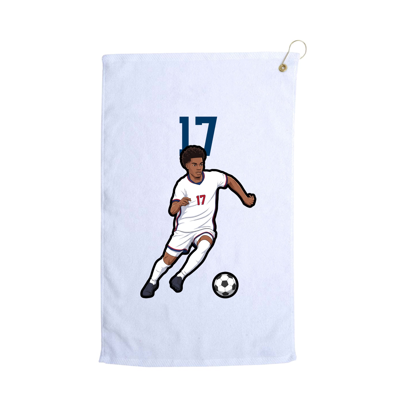 Golf Towel — Number Top in White