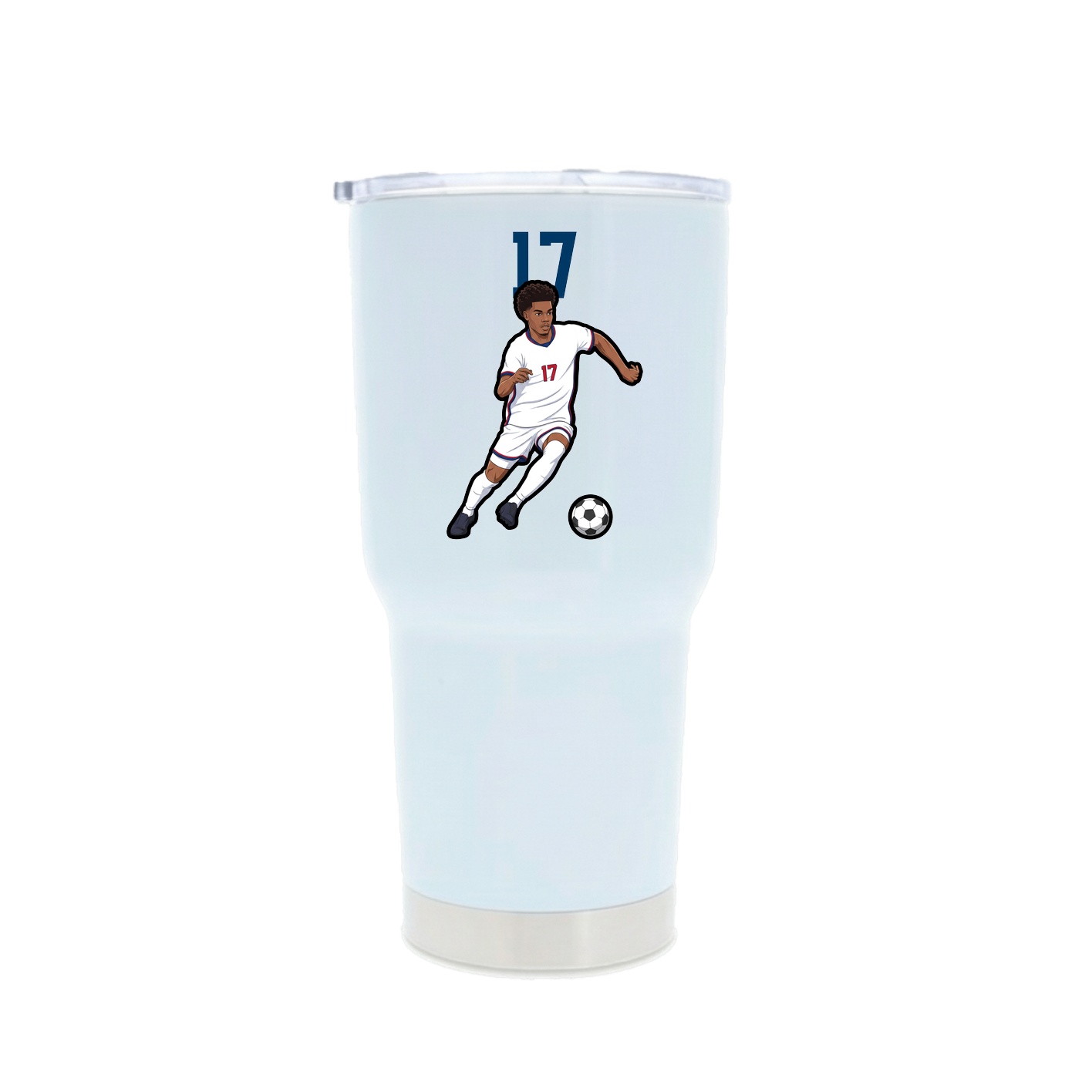 30oz Stainless Steel Tumbler — Number Top in White
