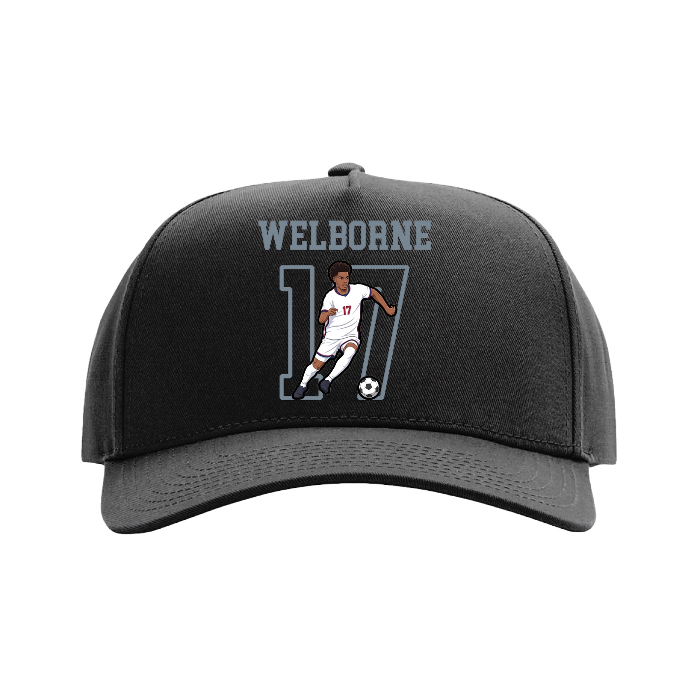 Full Fabric Five-Panel Champ Cap — Shirsey in Black