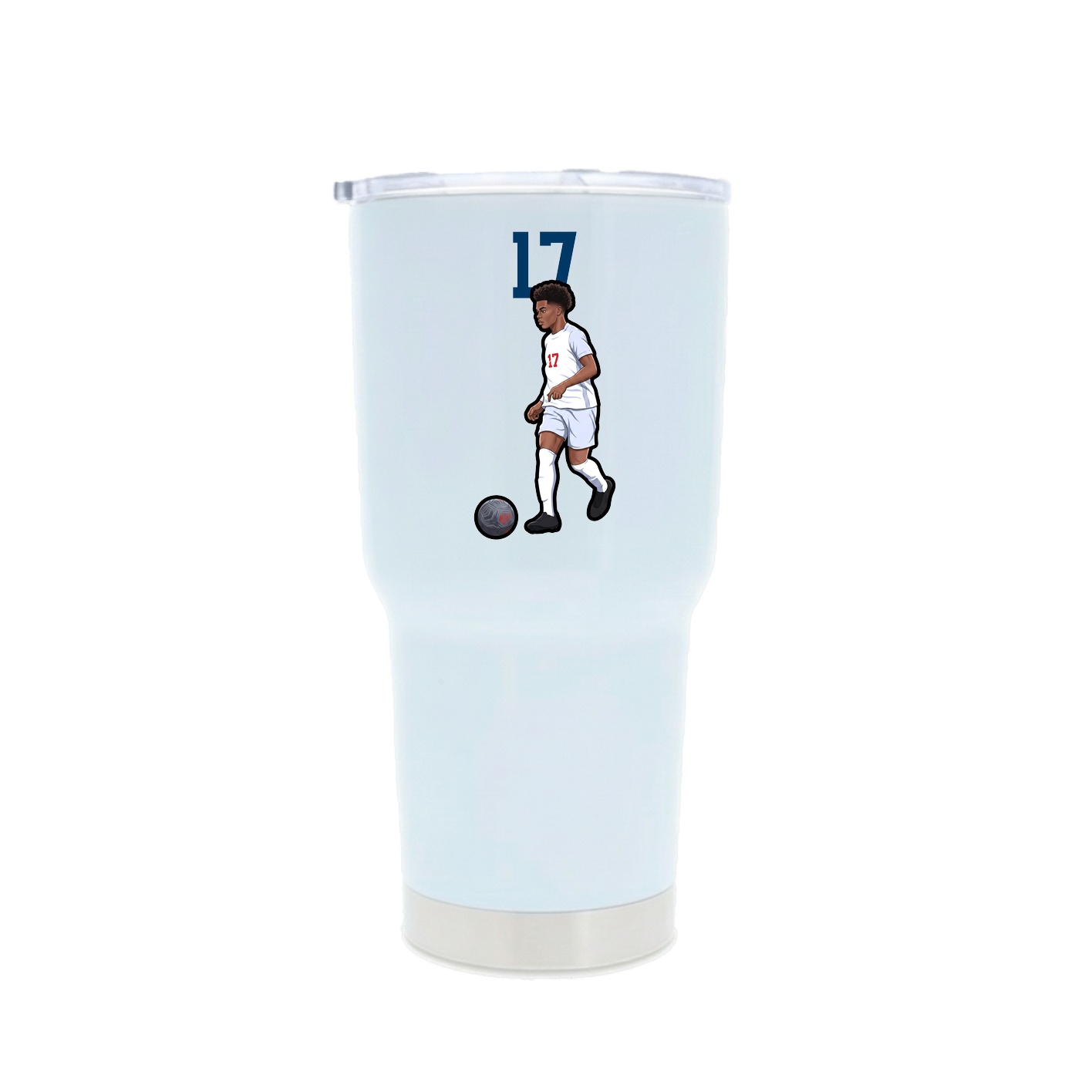 30oz Stainless Steel Tumbler — Number Top in White