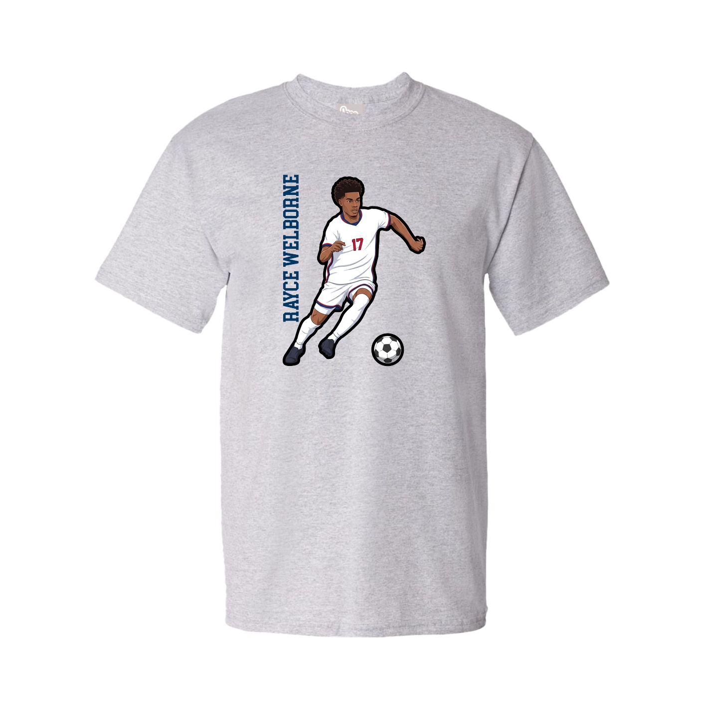 Youth Tee — Name Vertical in Grey