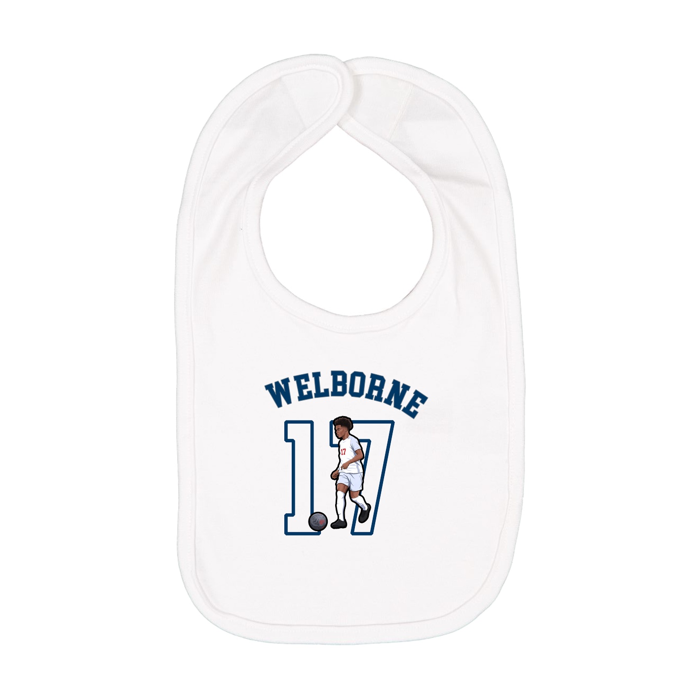 Infant Bib — Shirsey Arch in White