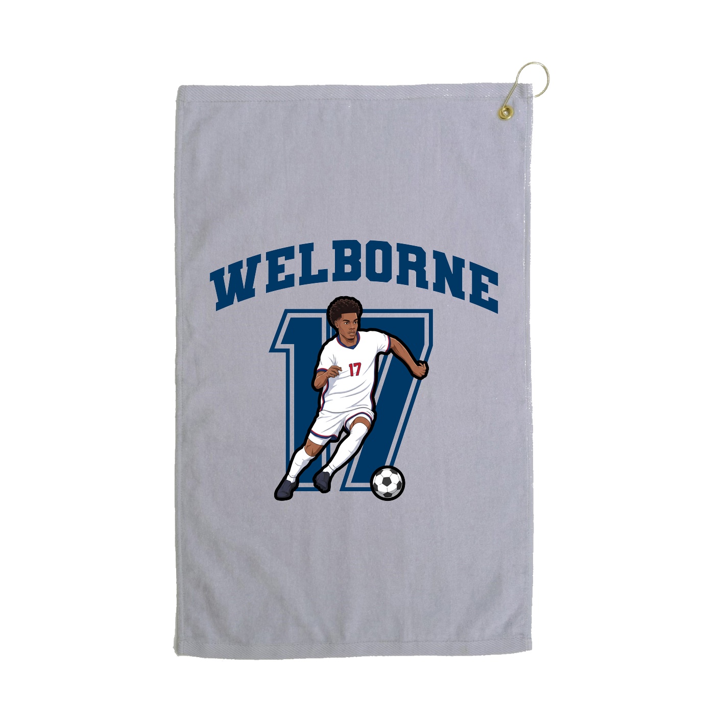 Golf Towel — Number in Grey
