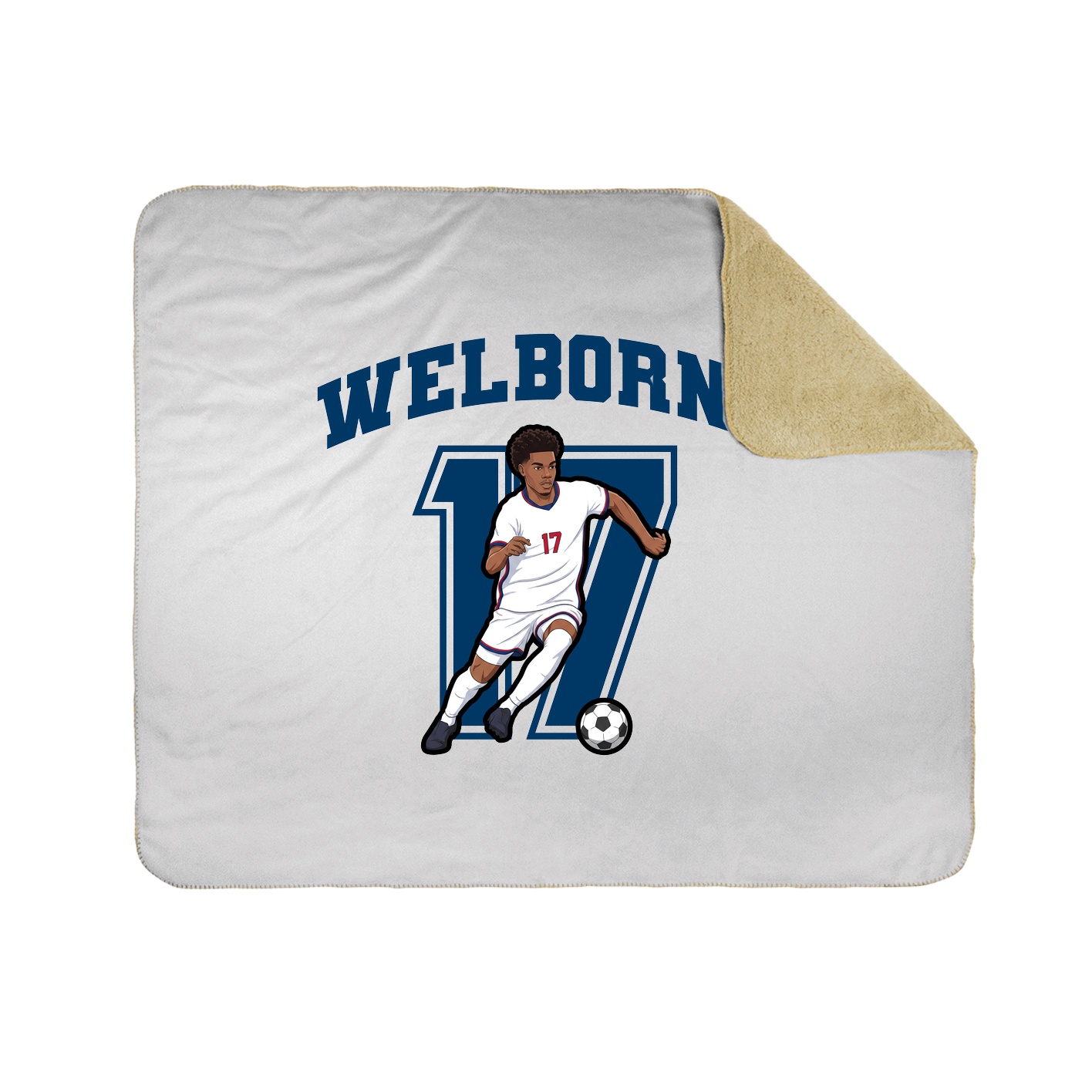 Throw Blanket — Number in White