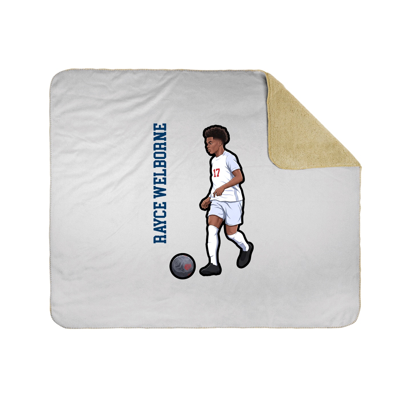 Throw Blanket — Name Vertical in White