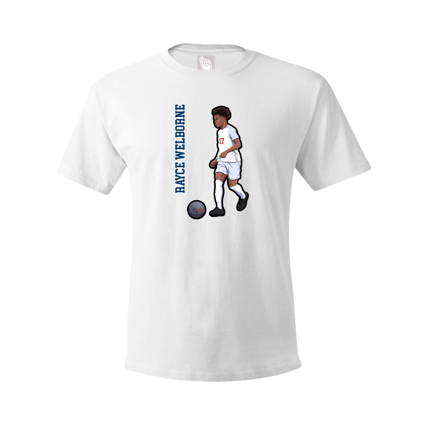 Youth Tee — Name Vertical in White