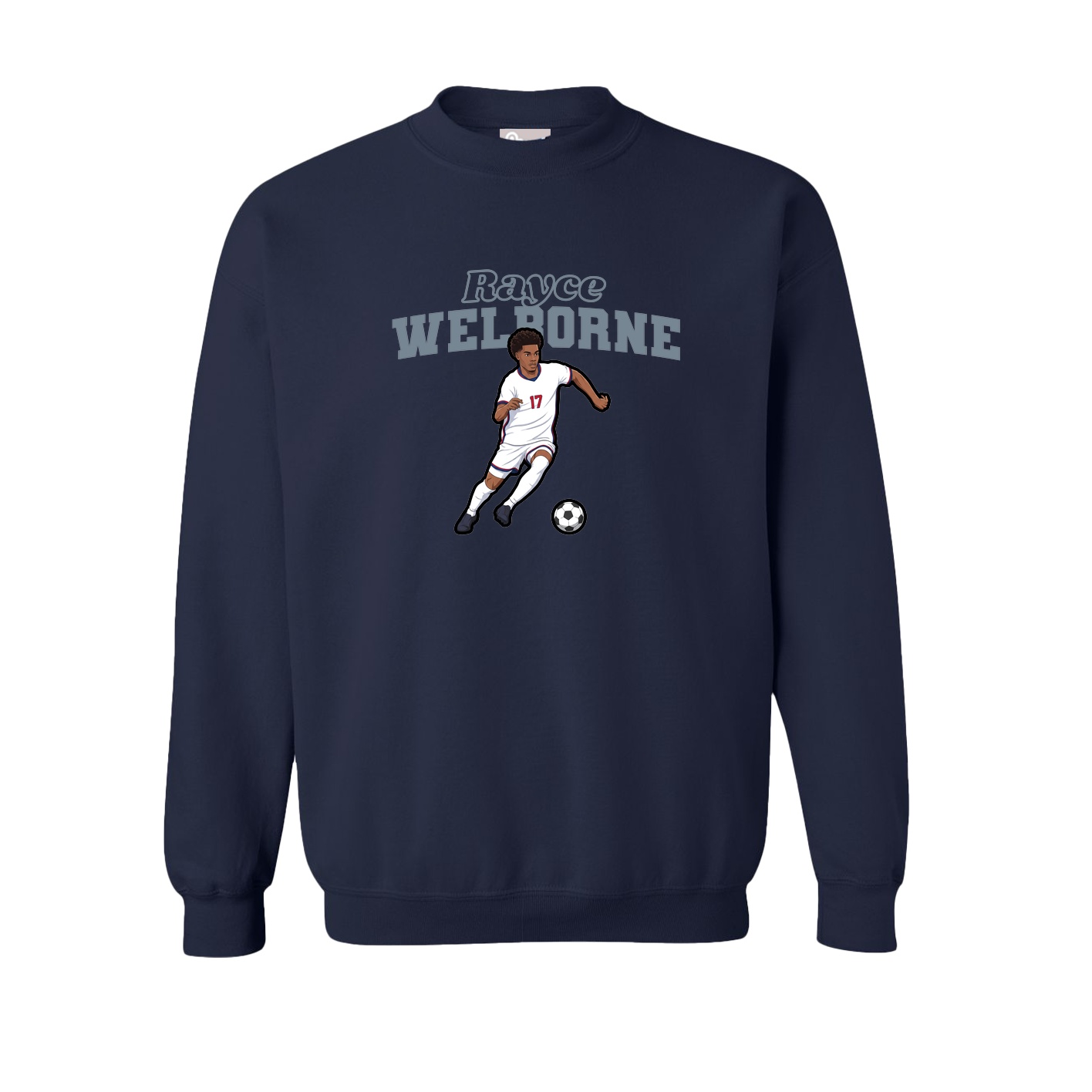 Fleece Crew — Name Arch in Navy