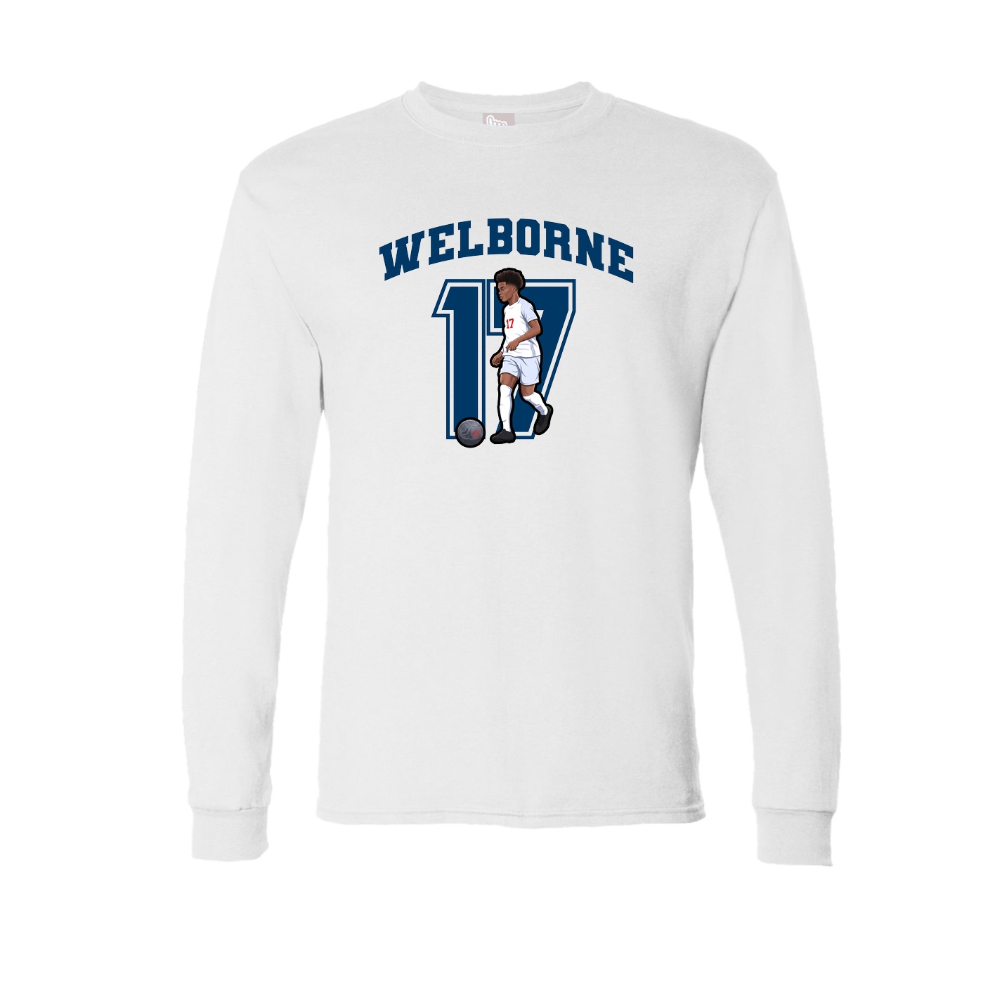 Long Sleeve Tee — Number in White