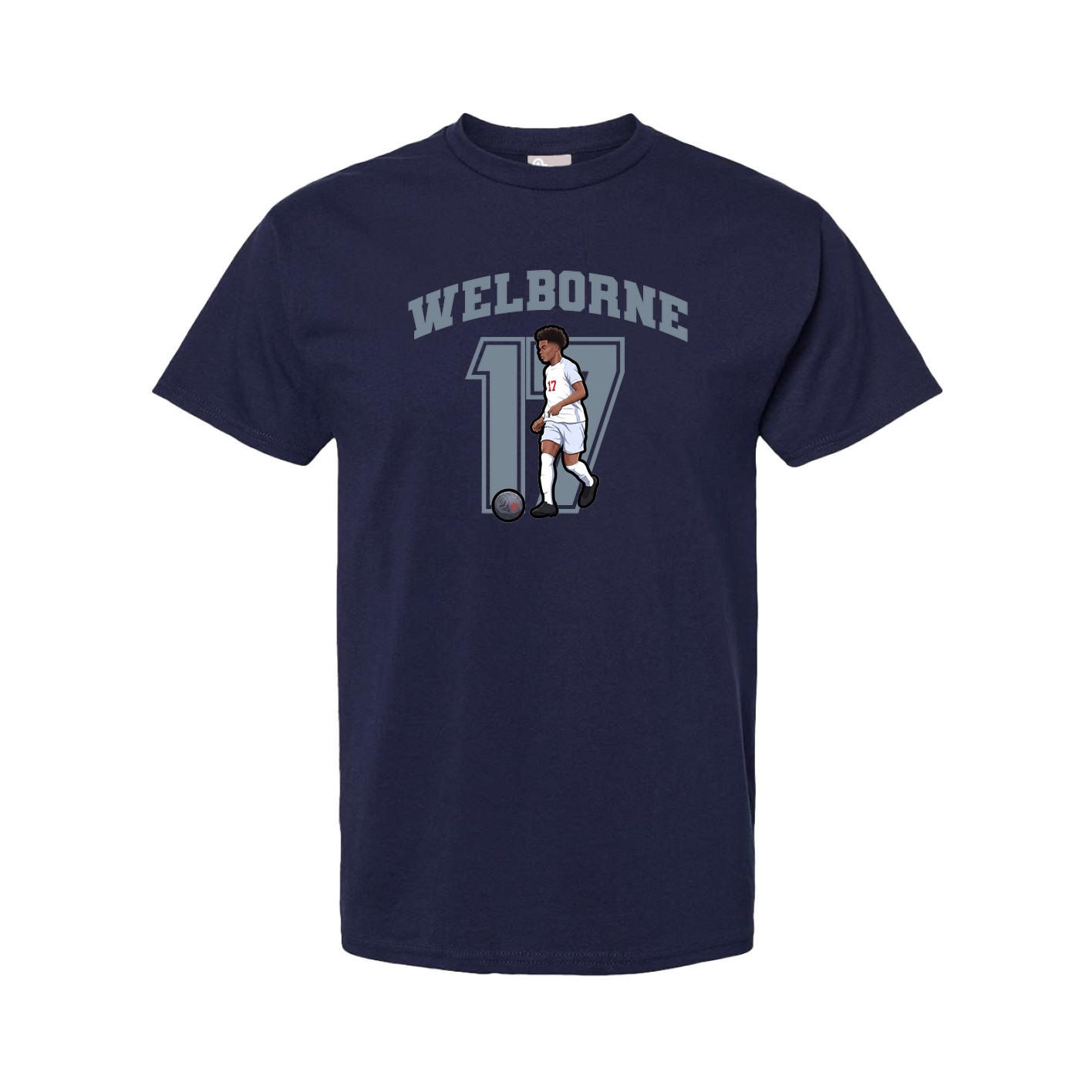 Youth Tee — Number in Navy