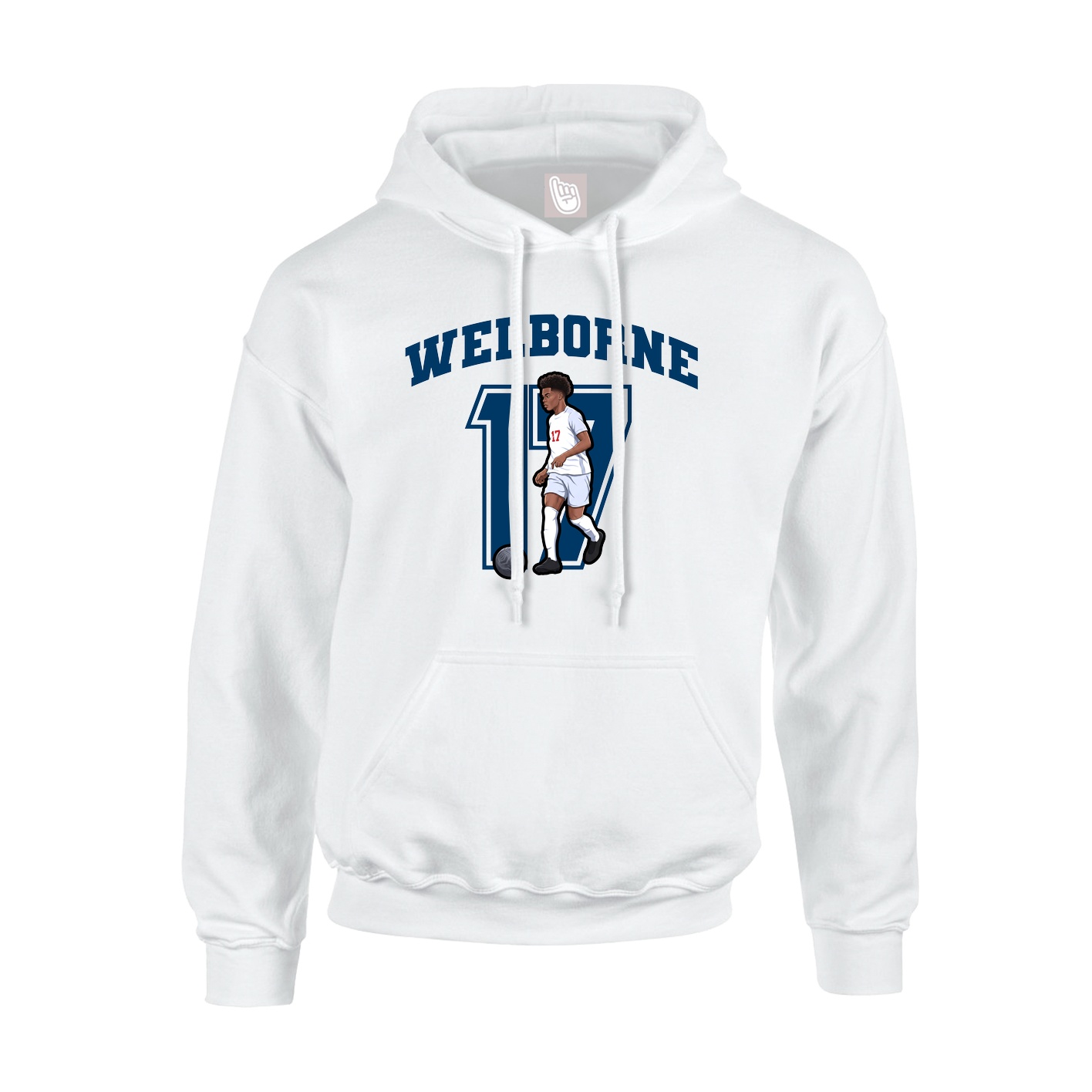 Youth Hoodie — Number in White