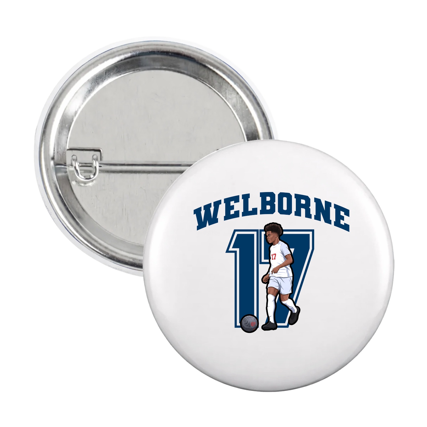 Game Day Button — Number in White