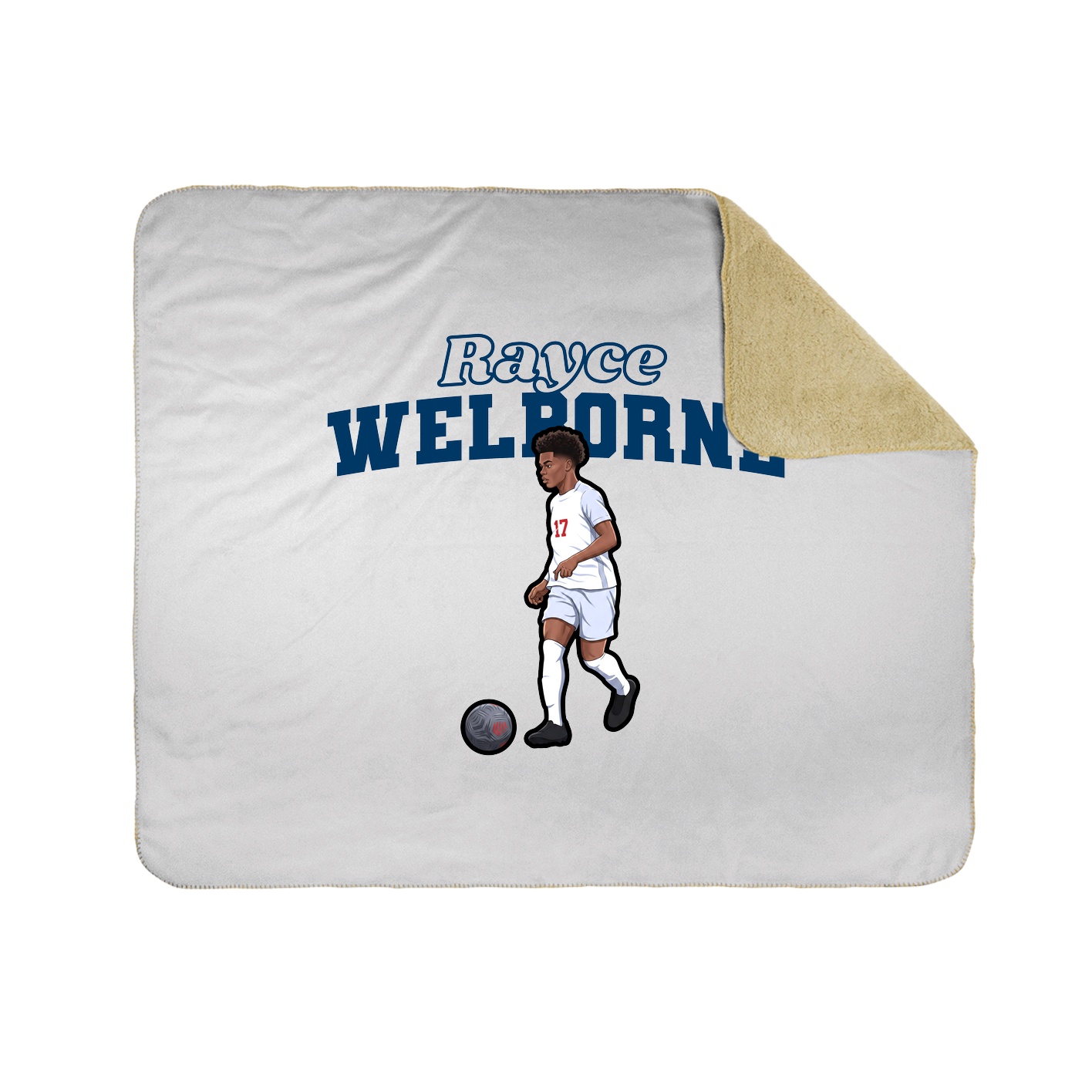 Throw Blanket — Name Arch in White