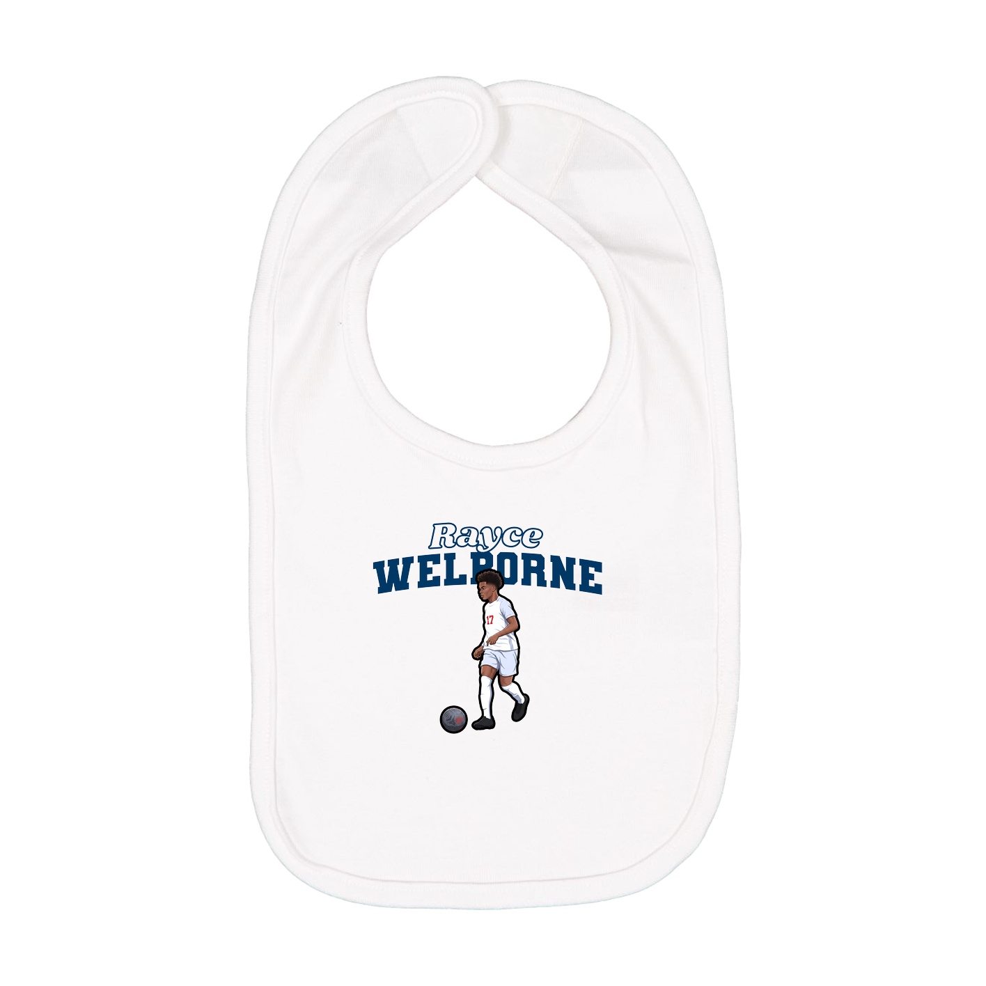 Infant Bib — Name Arch in White