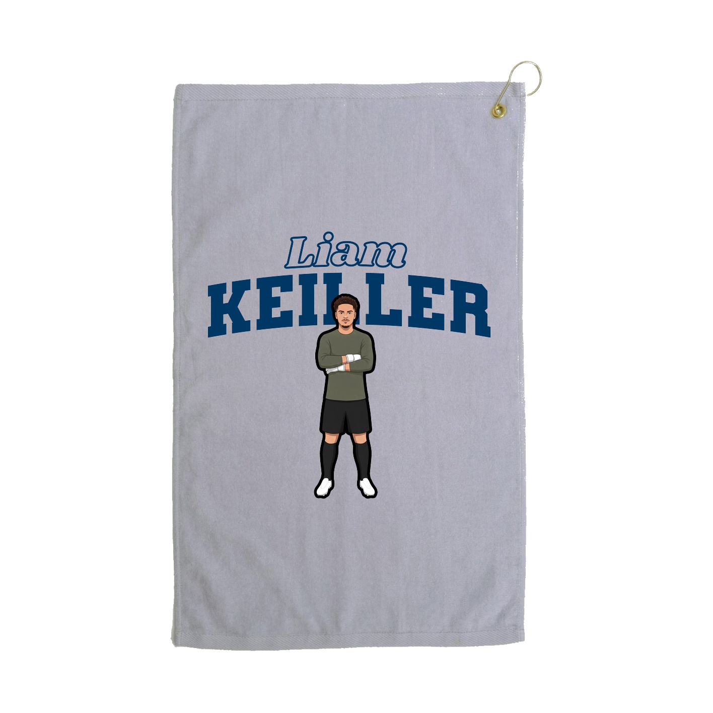 Golf Towel — Name Arch in Grey