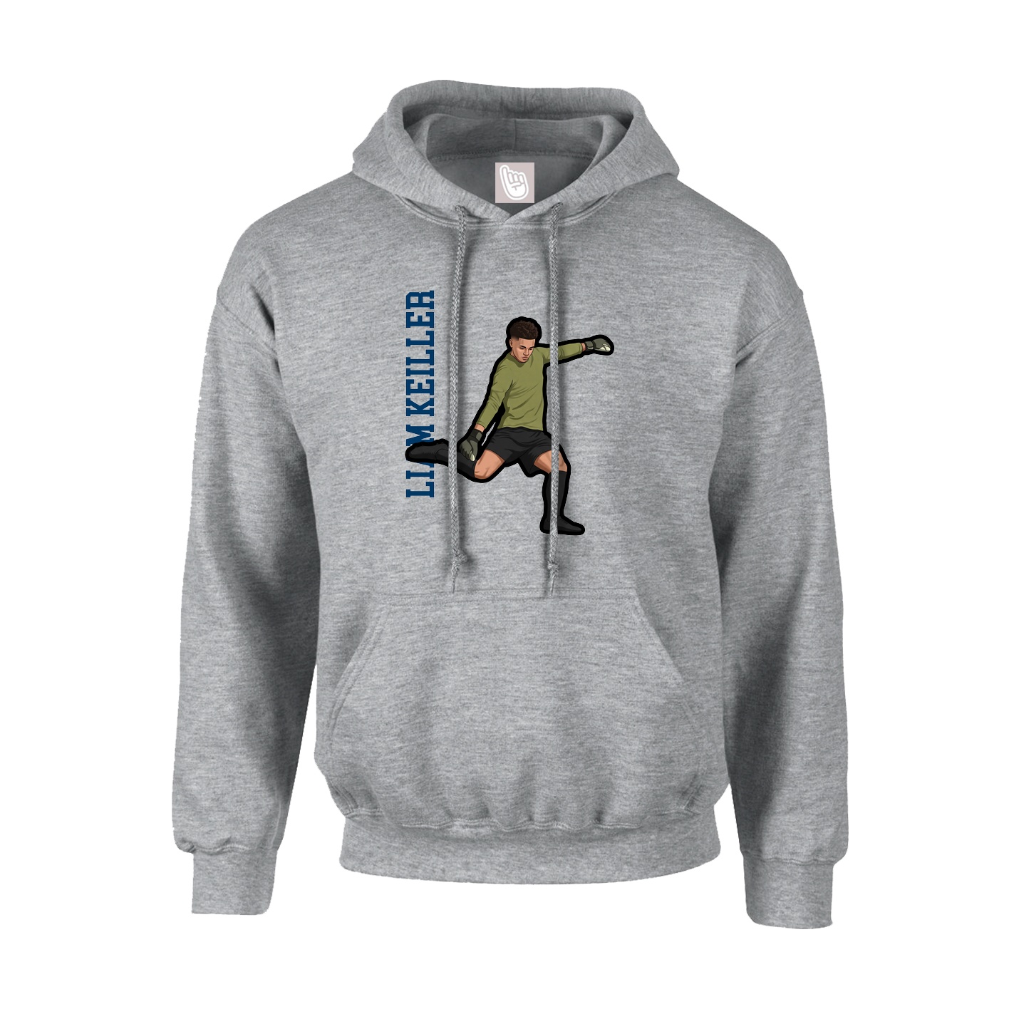 Hoodie — Name Vertical in Grey